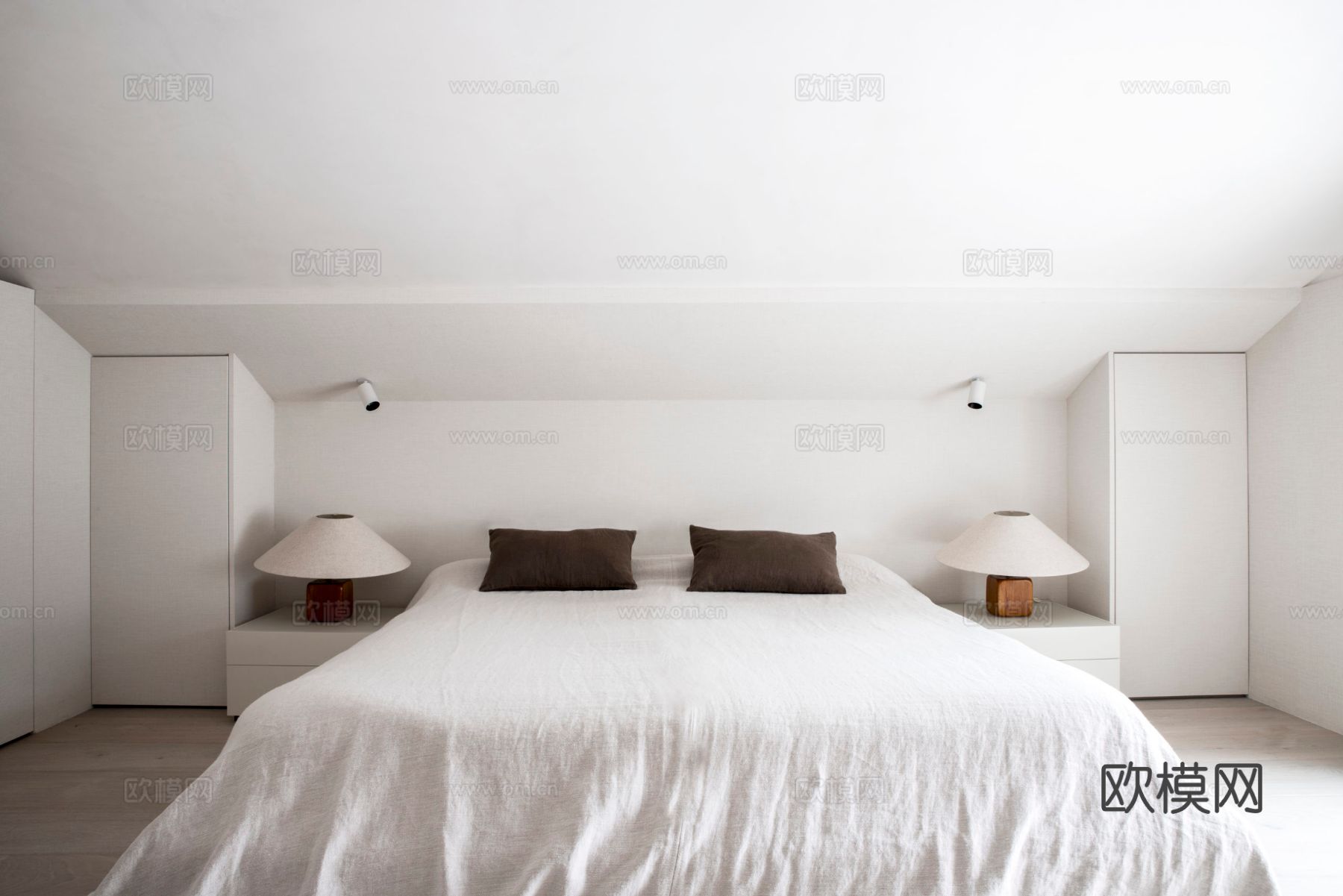 现代简约小户型 公寓家装效果图 客厅卧室餐厅 黑白灰效果图下载（渲染图10）