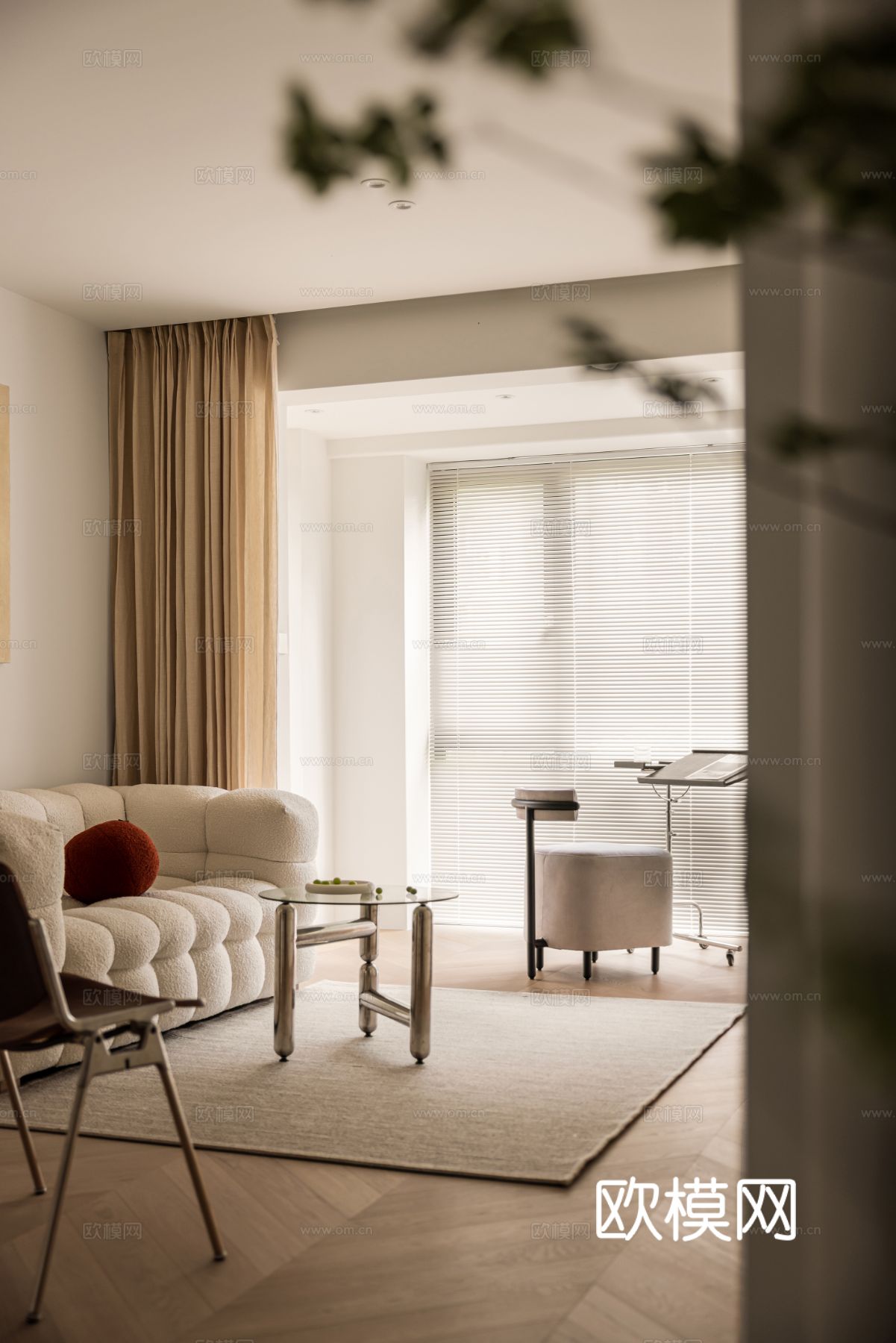 现代家装设计 客厅卧室餐厅 黑白灰 公寓效果图下载（渲染图5）