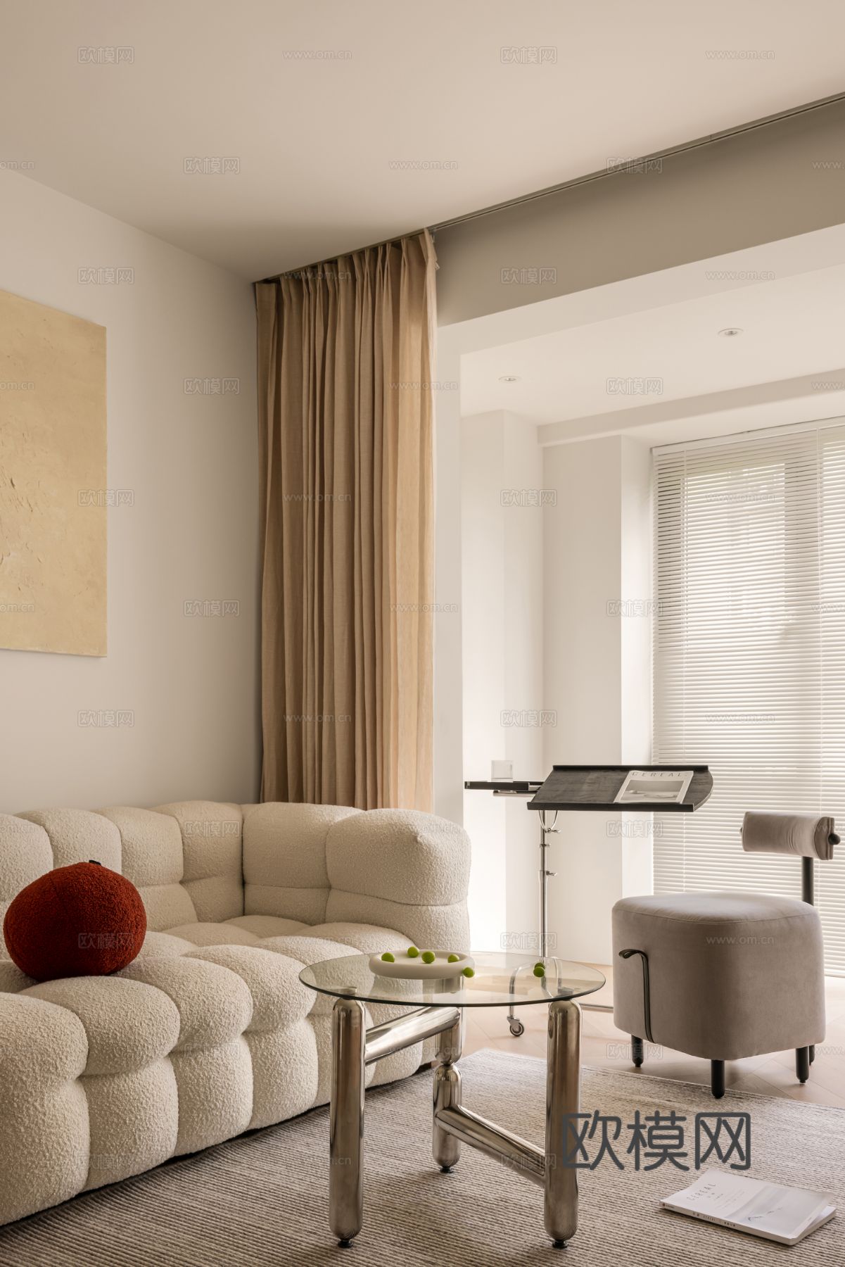 现代家装设计 客厅卧室餐厅 黑白灰 公寓效果图下载（渲染图6）