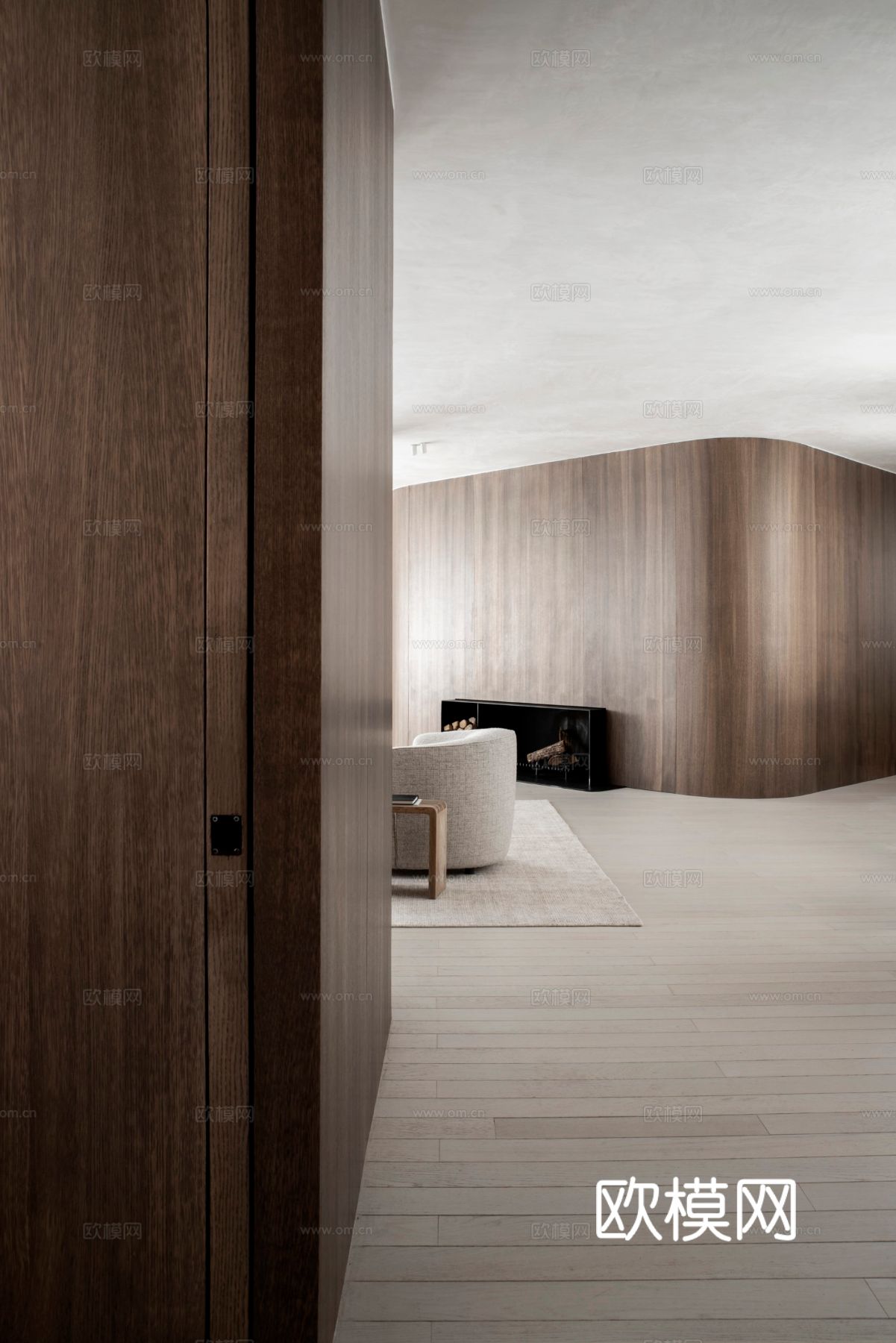 现代简约家装效果图 客厅卧室餐厅 黑白灰效果图下载（渲染图3）