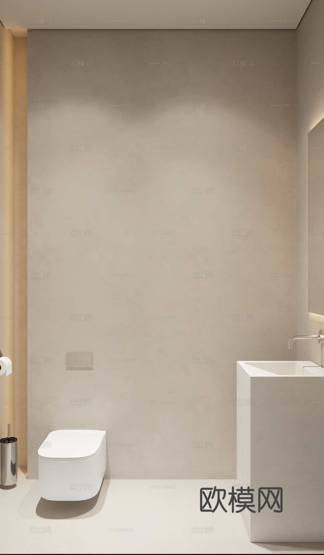 现代奶油风家装效果图客厅卧室餐厅 黑白灰极简效果图下载（渲染图4）