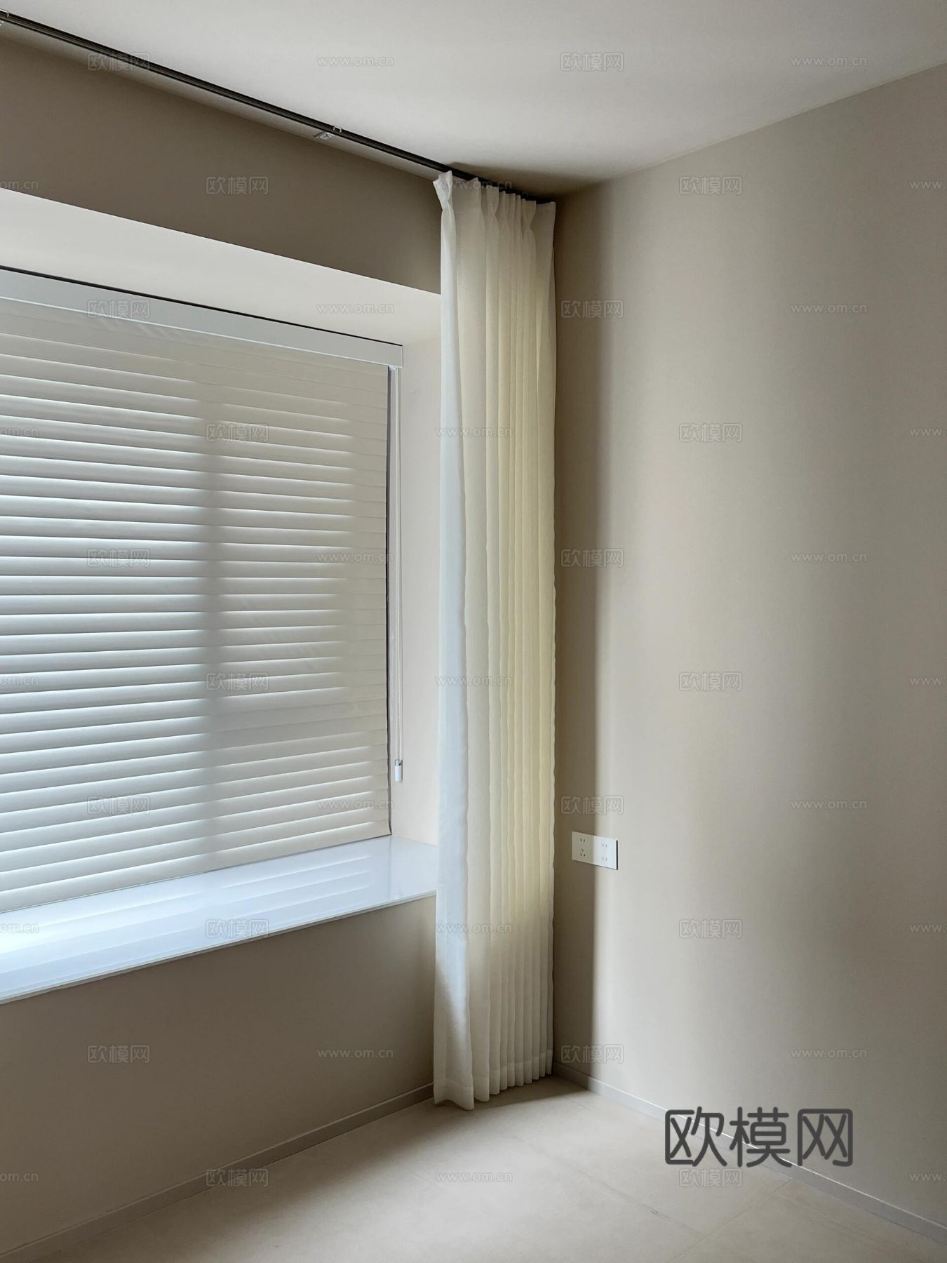 现代家装设计 客厅卧室餐厅 黑白灰 公寓效果图下载（渲染图7）