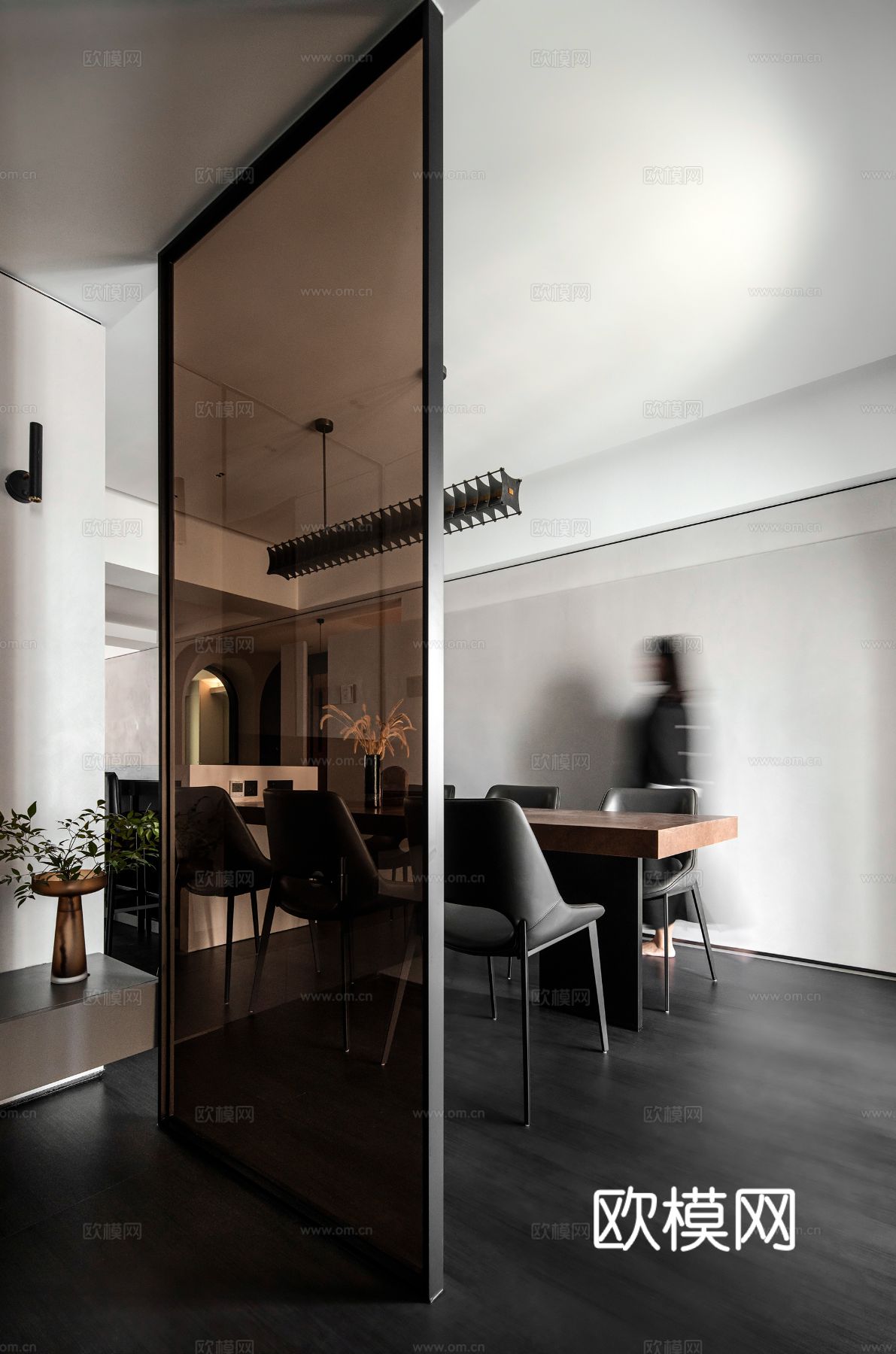 现代侘寂家装设计 客厅卧室餐厅 高级灰 极简设计效果图下载（渲染图9）