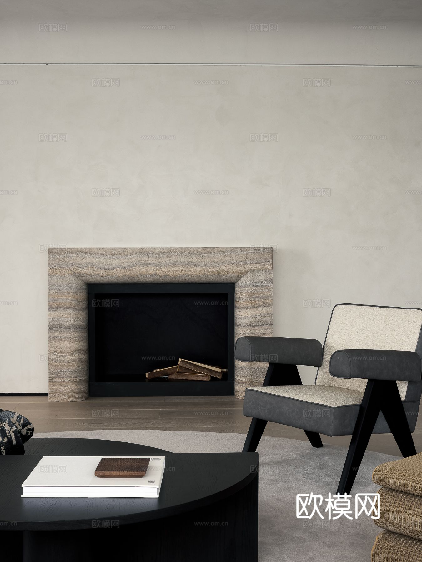 现代宋代美学家装效果图卧室客厅餐厅 高级灰极简设计中式效果图下载（渲染图5）