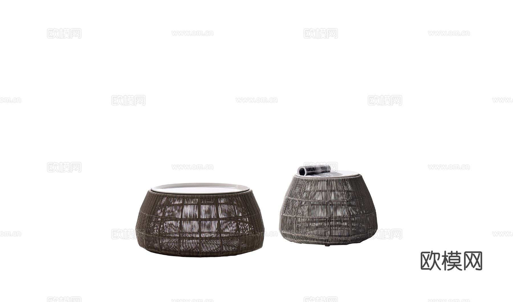 B&B 原木风茶几3d模型下载