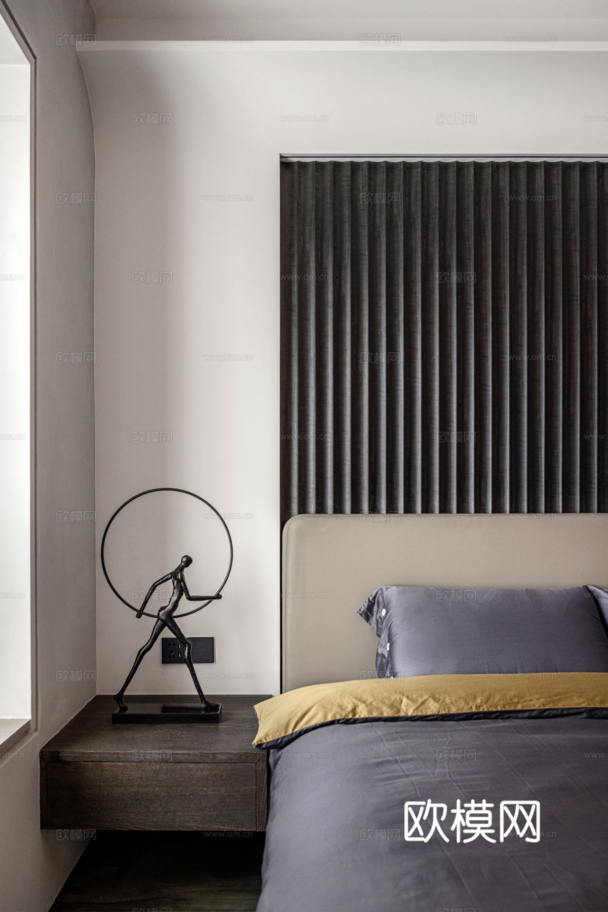 现代侘寂家装设计 客厅卧室餐厅 高级灰 极简设计效果图下载（渲染图8）