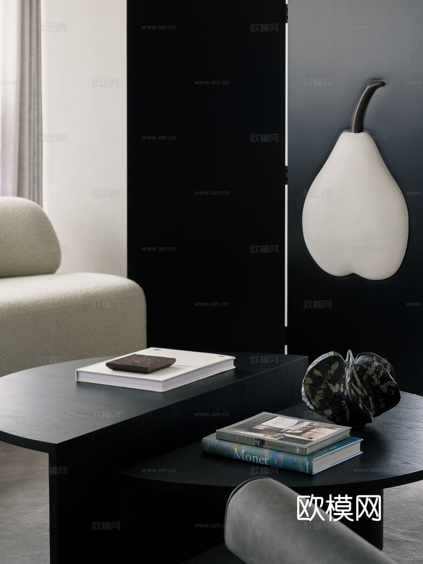 现代宋代美学家装效果图卧室客厅餐厅 高级灰极简设计中式效果图下载（渲染图2）