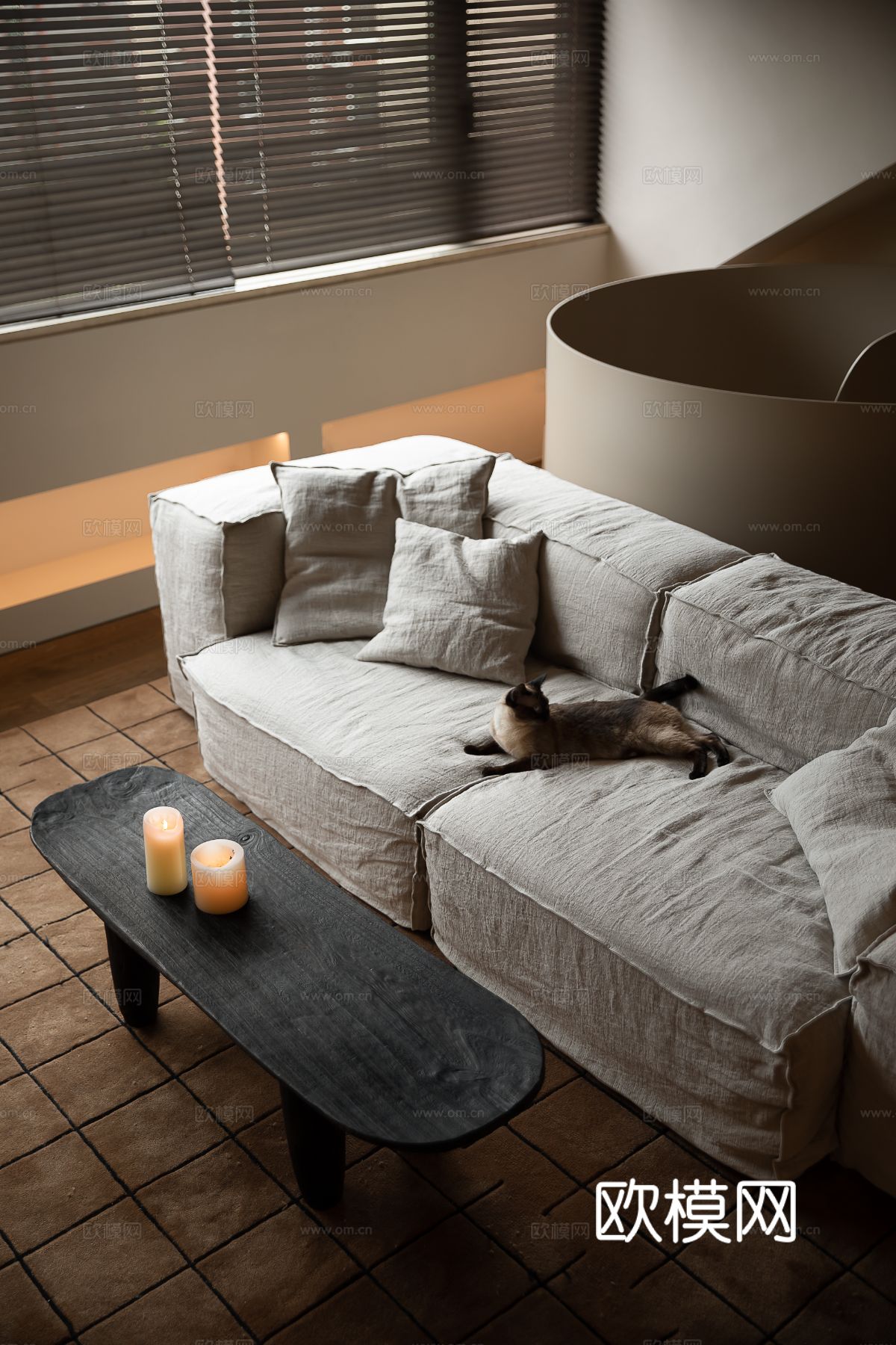 侘寂家装设计 客厅卧室餐厅 高级灰 极简设计效果图下载（渲染图15）