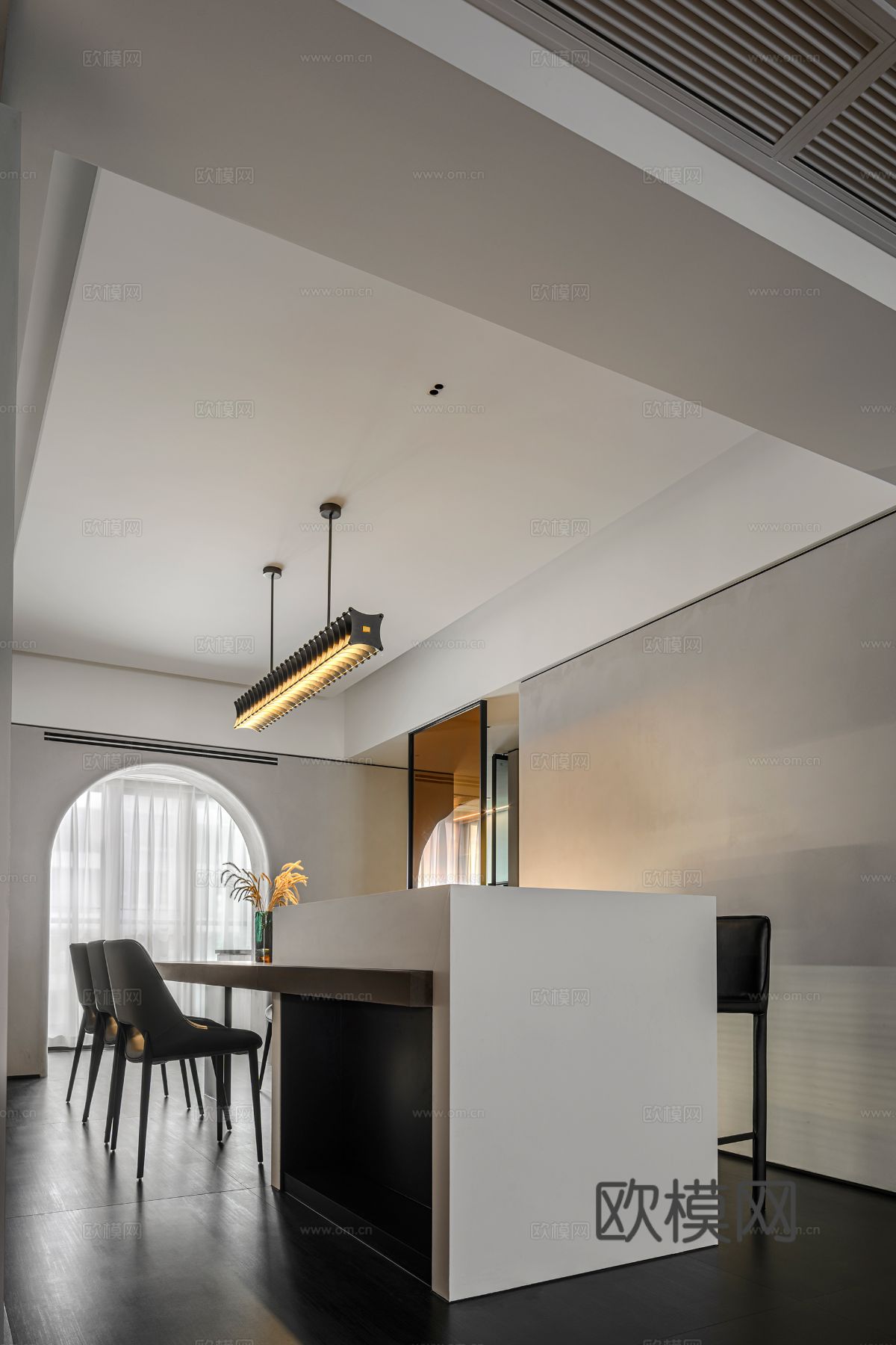 现代侘寂家装设计 客厅卧室餐厅 高级灰 极简设计效果图下载（渲染图12）