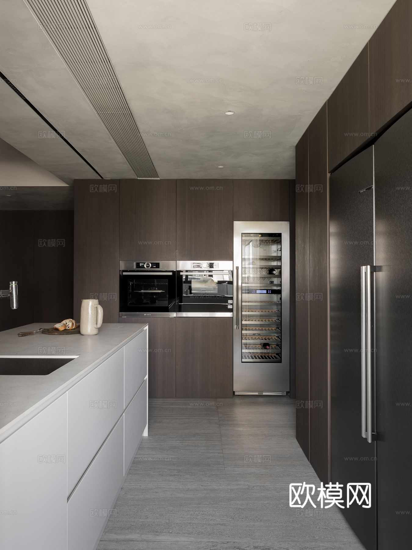 现代宋代美学家装效果图卧室客厅餐厅 高级灰极简设计中式效果图下载（渲染图11）