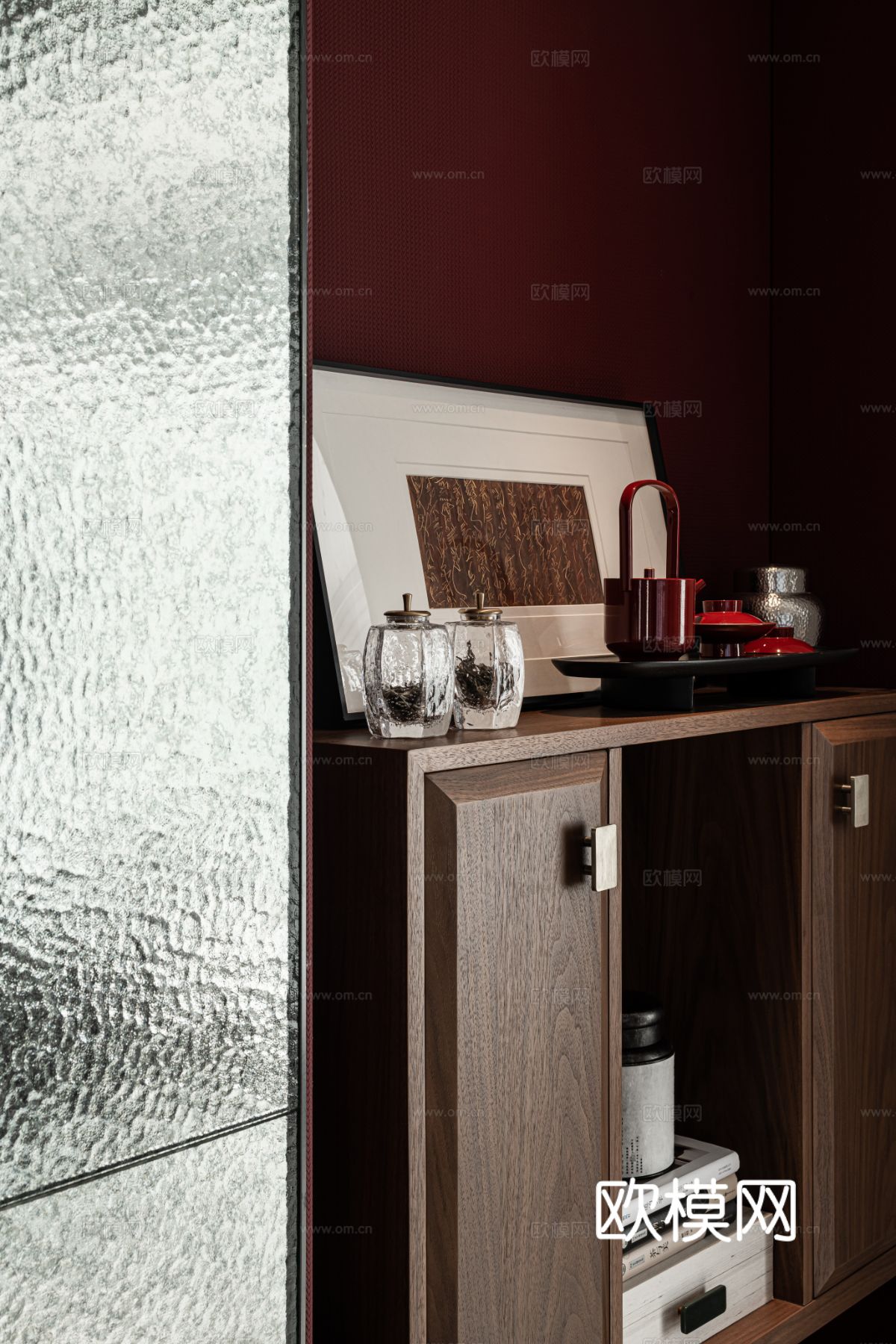 现代宋代美学家装效果图卧室客厅餐厅 高级灰极简设计中式效果图下载（渲染图6）