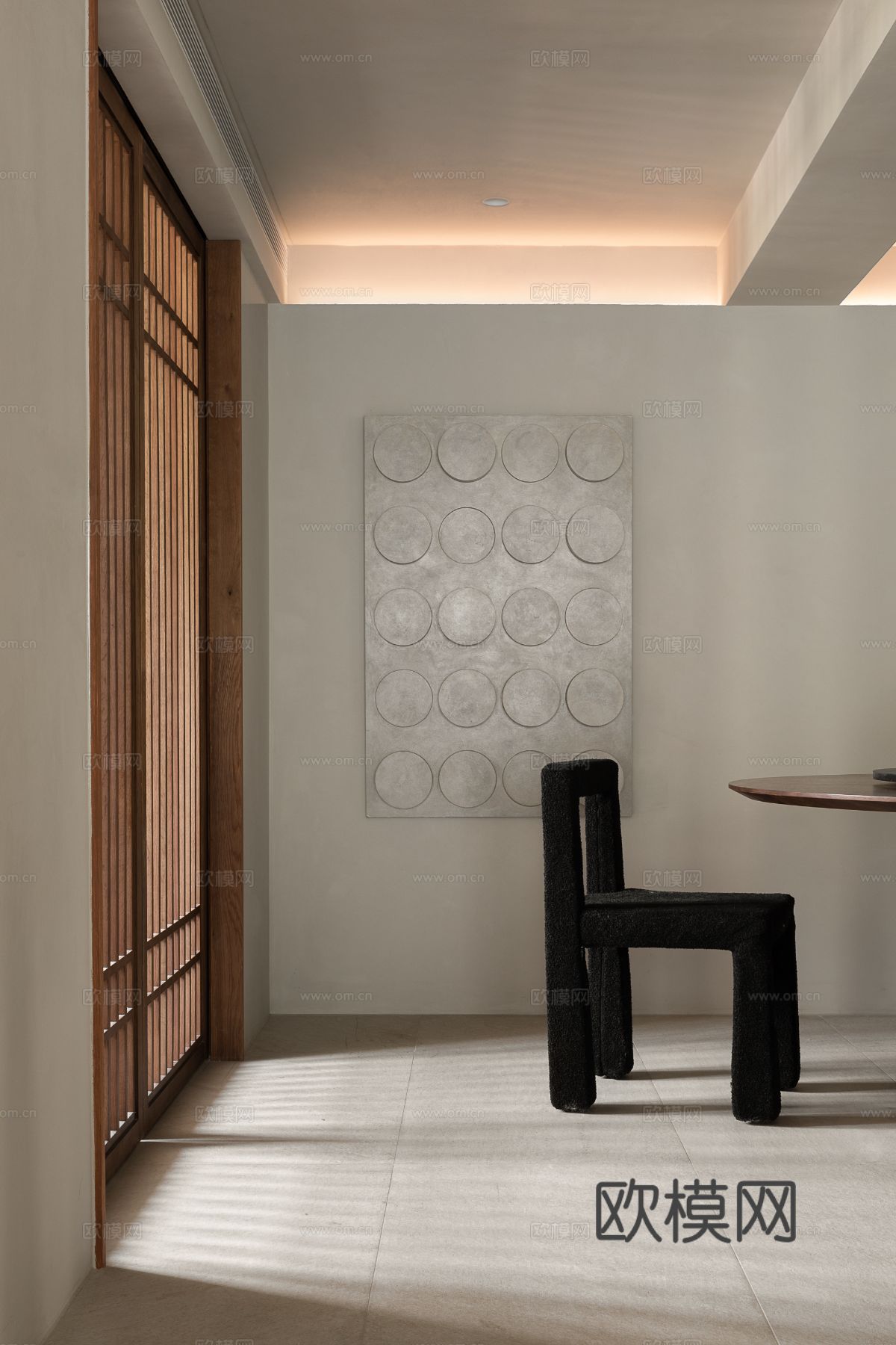 侘寂家装设计 客厅卧室餐厅 高级灰 极简设计效果图下载（渲染图6）