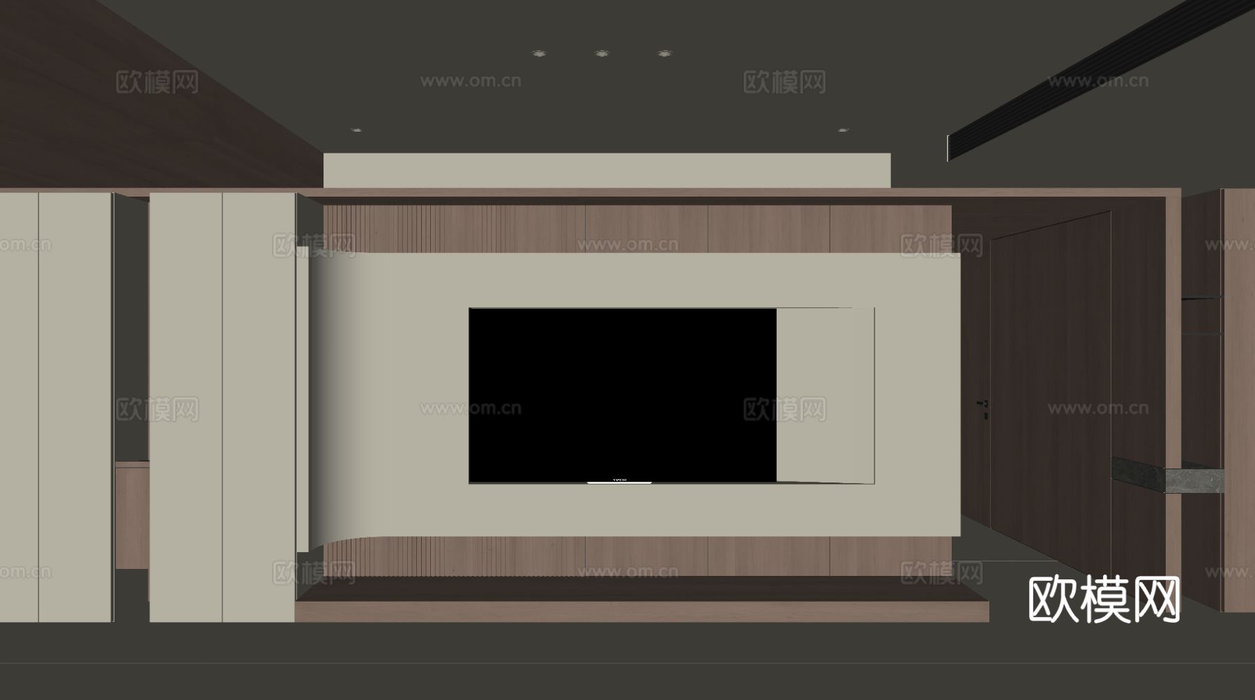 现代电视背景墙免费su模型