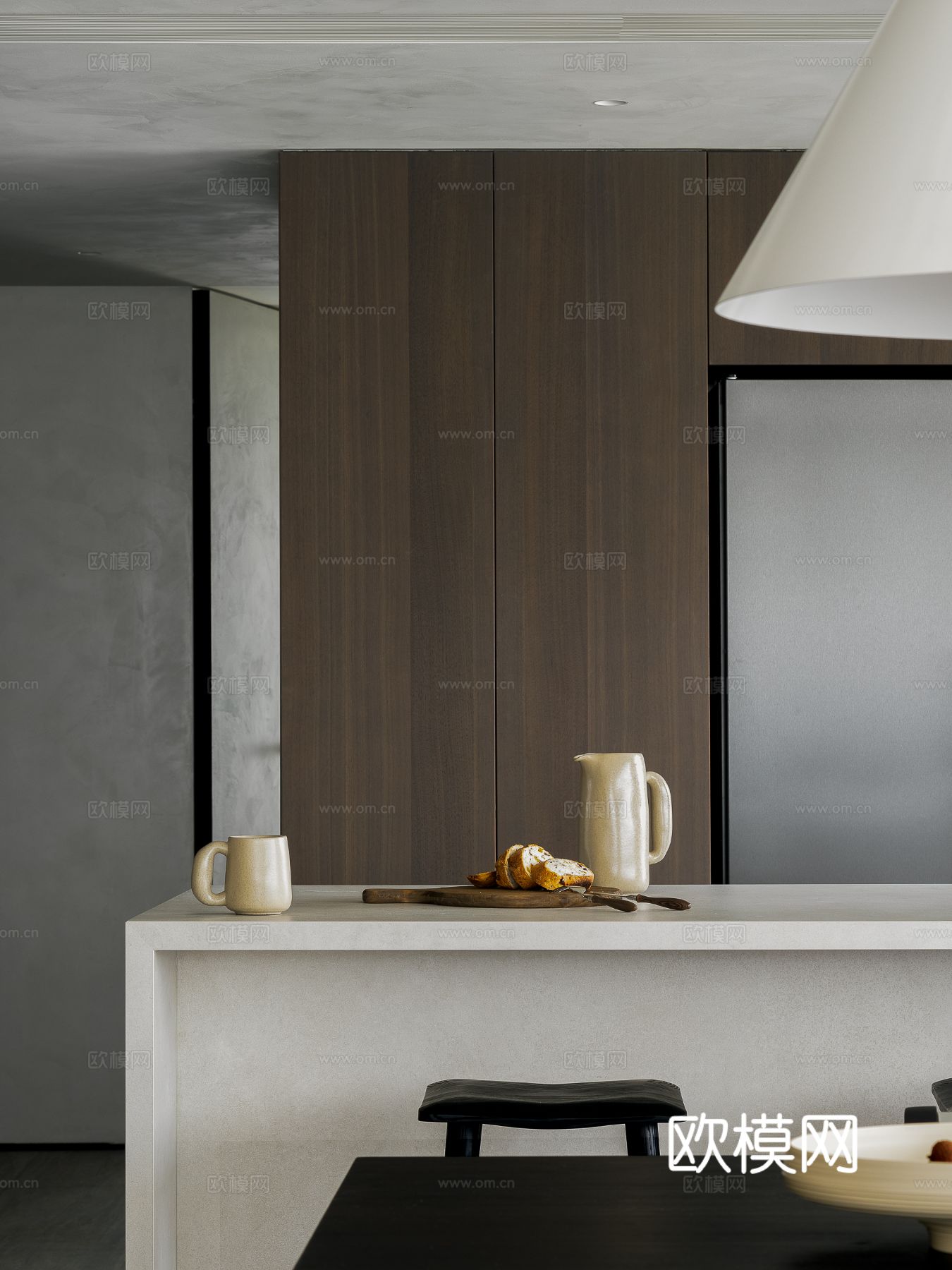 现代宋代美学家装效果图卧室客厅餐厅 高级灰极简设计中式效果图下载（渲染图7）