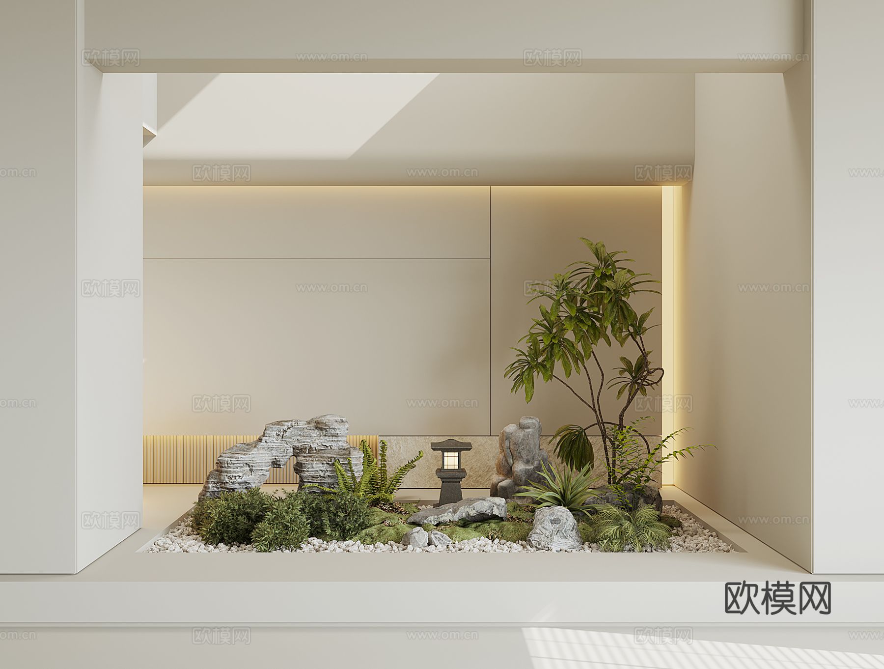 现代室内植物景观su模型