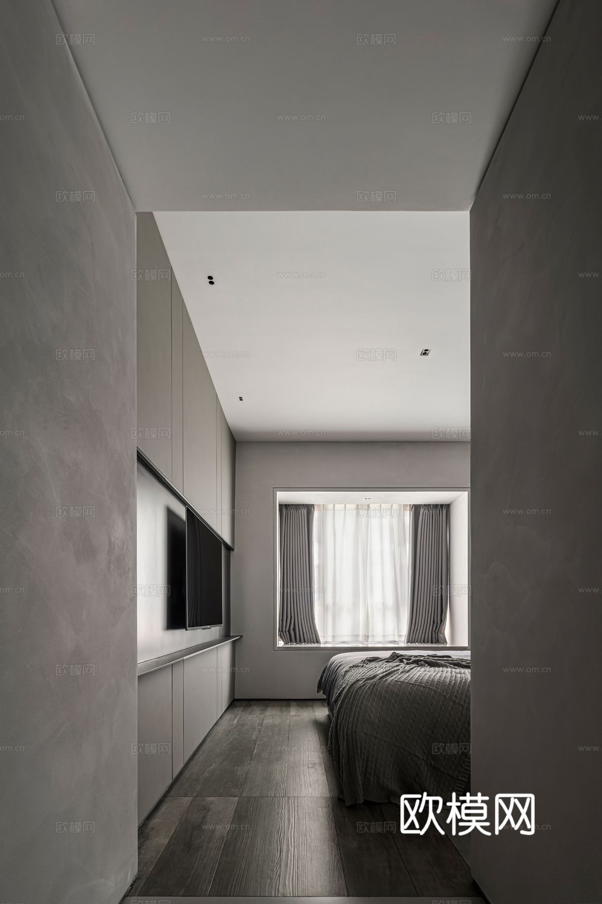 现代侘寂家装设计 客厅卧室餐厅 高级灰 极简设计效果图下载（渲染图7）