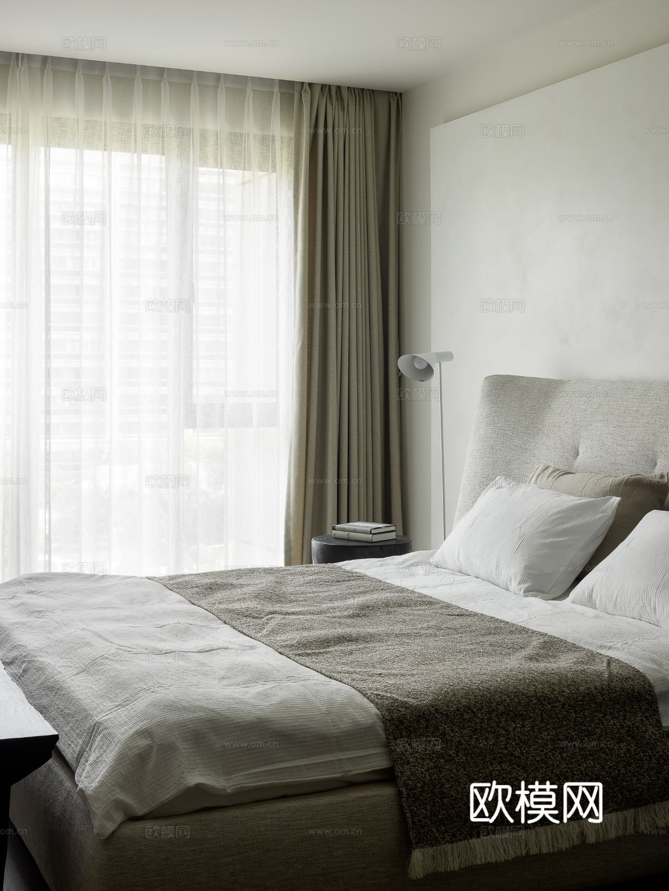 现代宋代美学家装效果图卧室客厅餐厅 高级灰极简设计中式效果图下载（渲染图13）