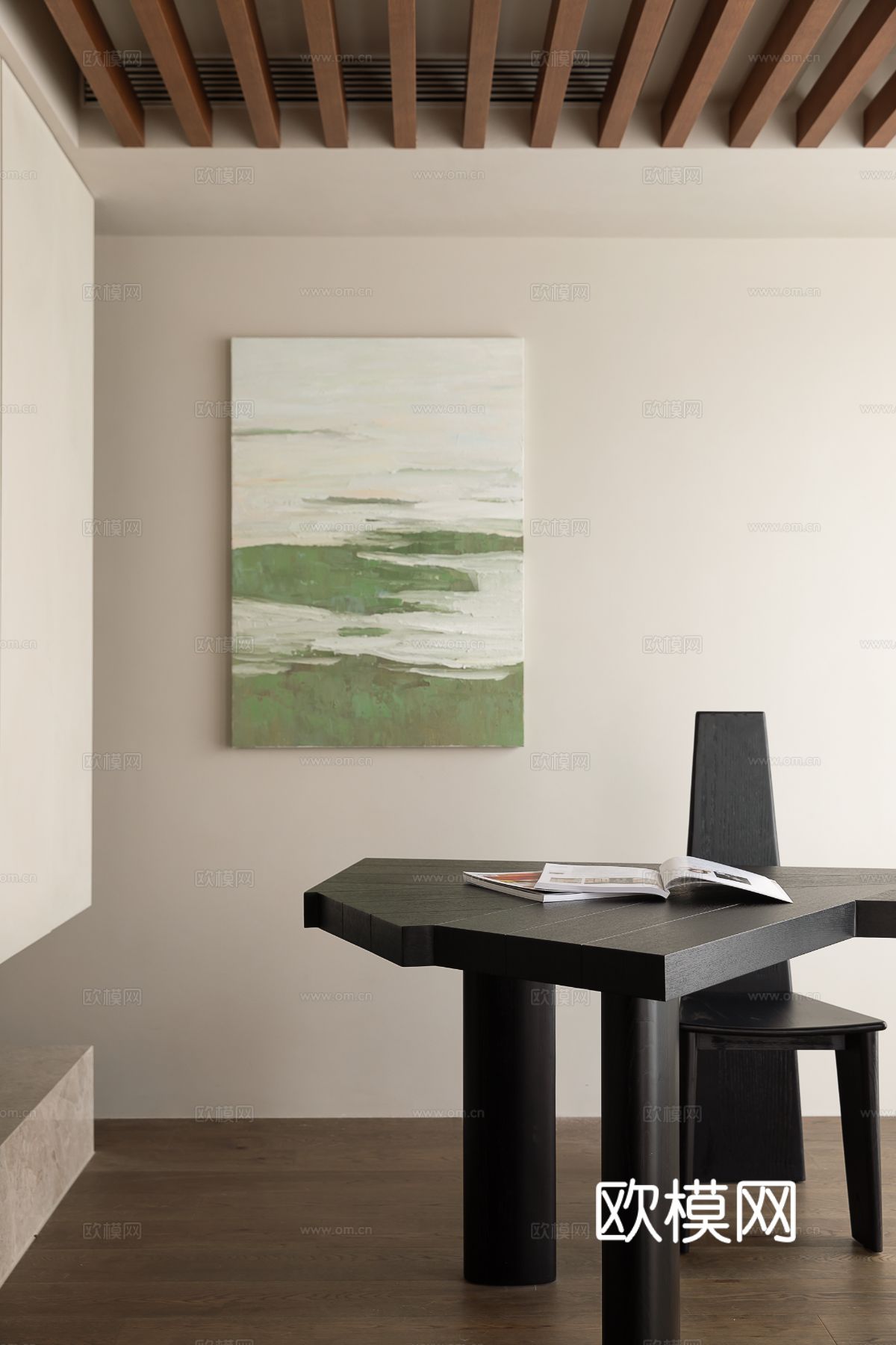 侘寂家装设计 客厅卧室餐厅 高级灰 极简设计效果图下载（渲染图12）