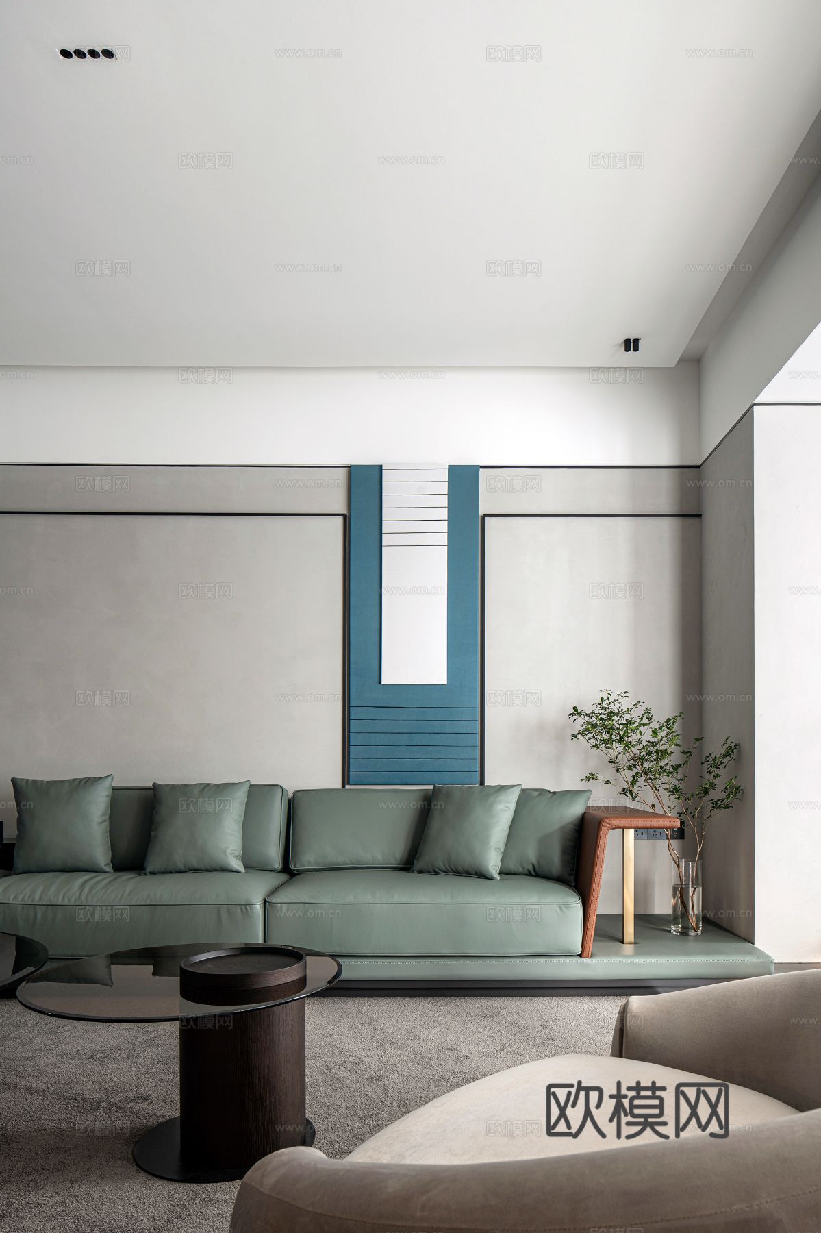 现代侘寂家装设计 客厅卧室餐厅 高级灰 极简设计效果图下载（渲染图14）