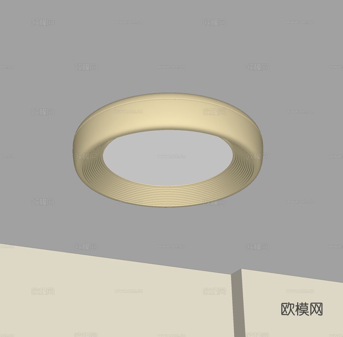 现代奶油吸顶灯su模型