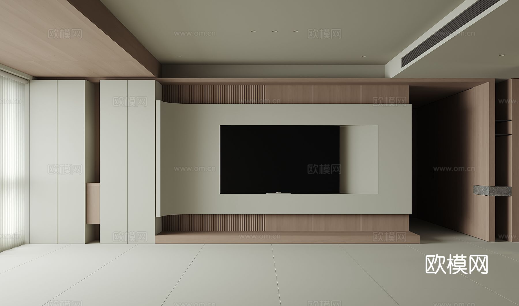 现代电视背景墙免费su模型