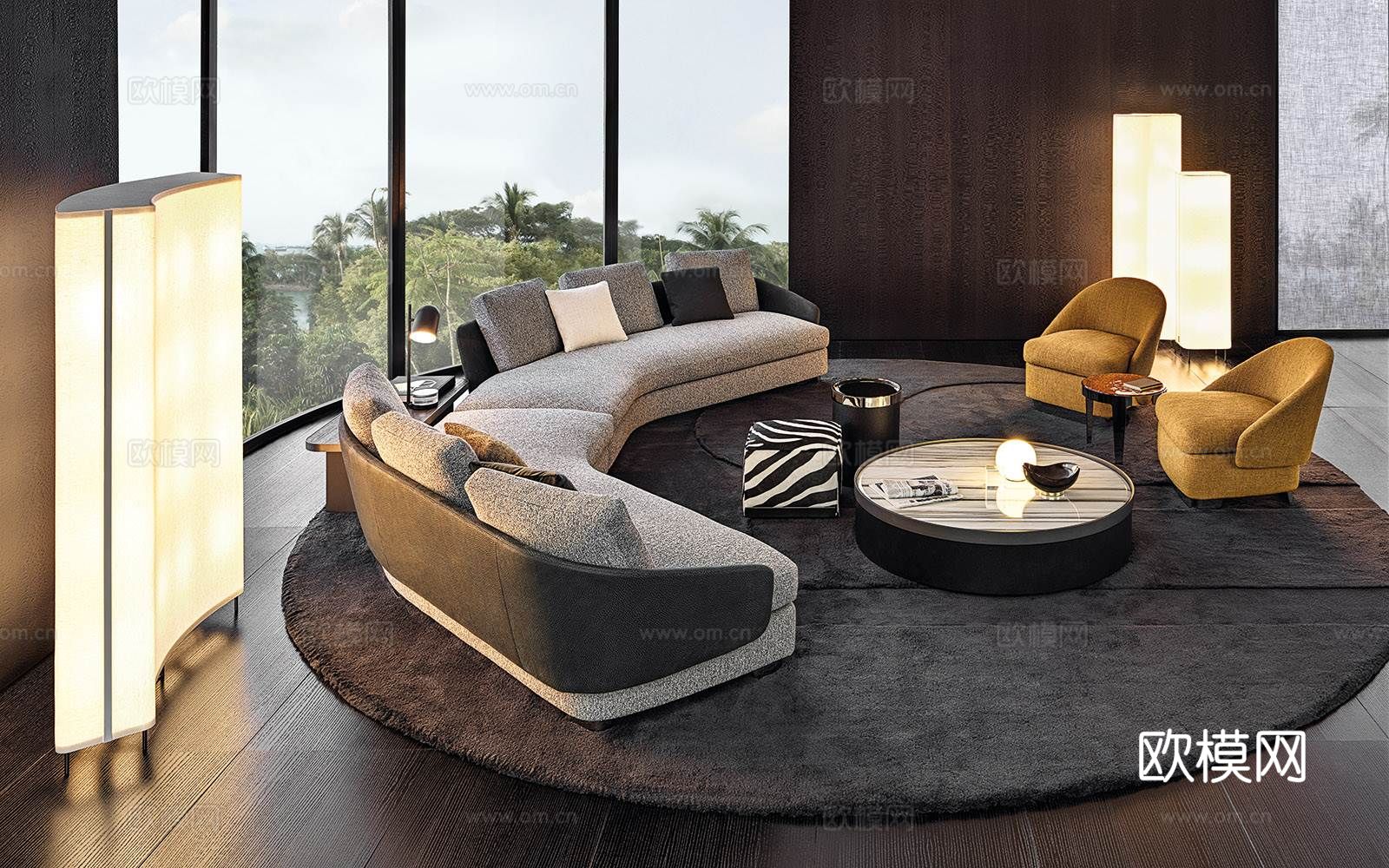 Minotti沙发系列 客厅下载（渲染图3）