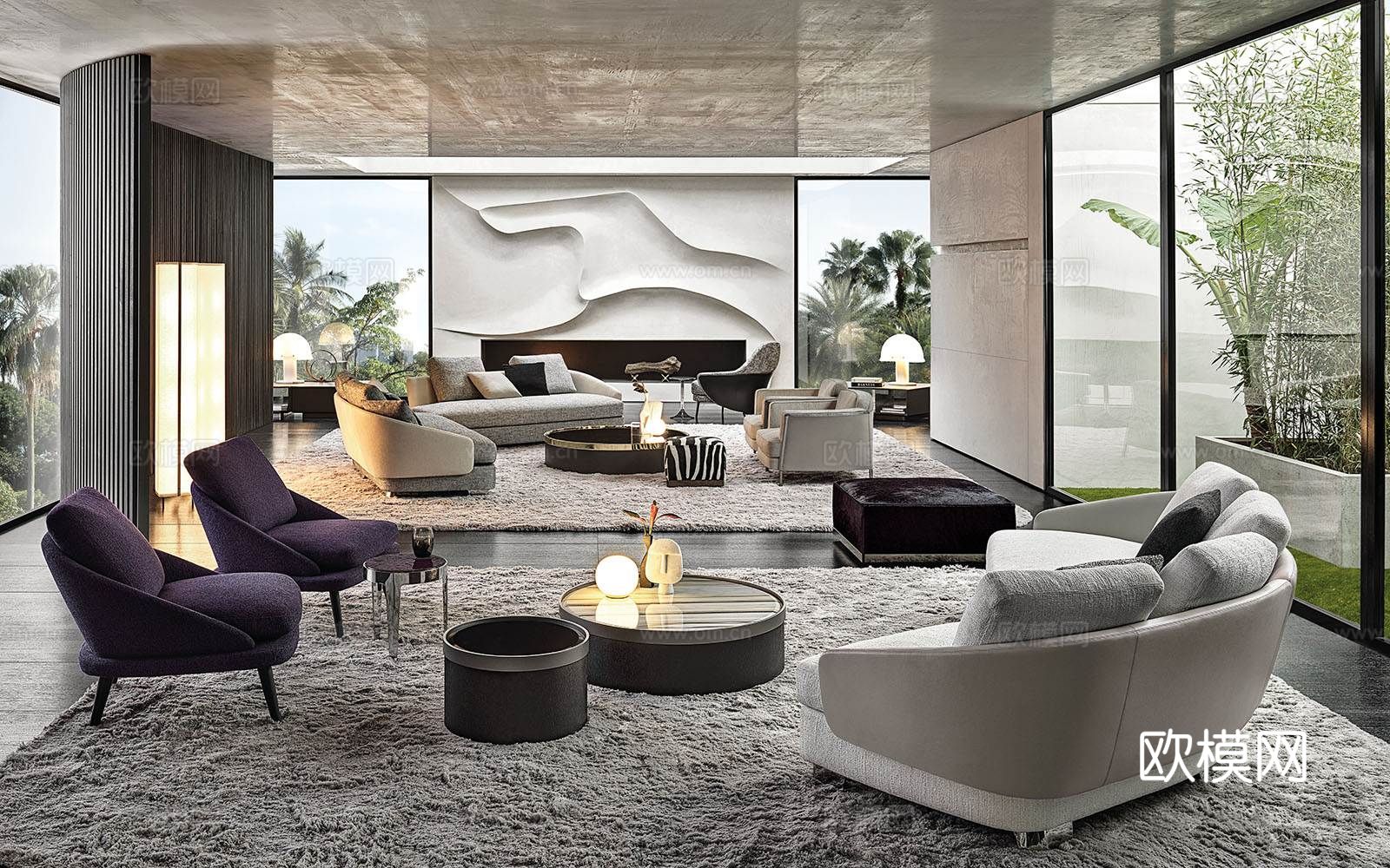 Minotti沙发系列 客厅下载（渲染图1）