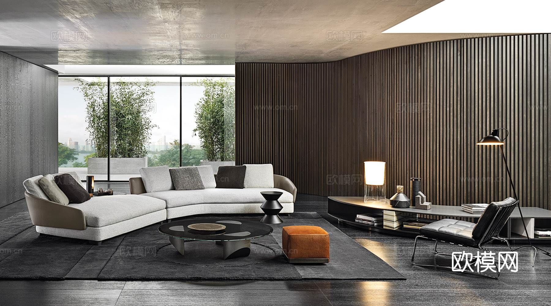 Minotti沙发系列 客厅下载（渲染图2）