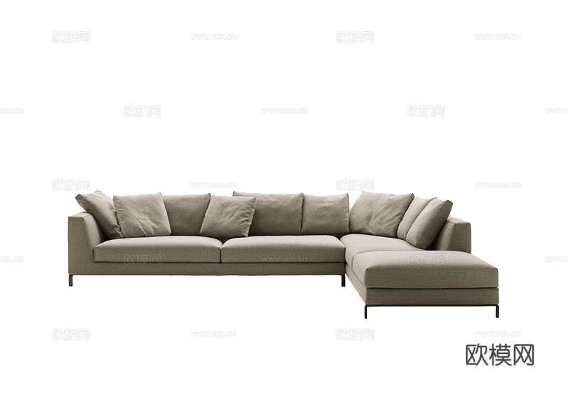 B&B Italia 四款转角沙发下载（渲染图2）