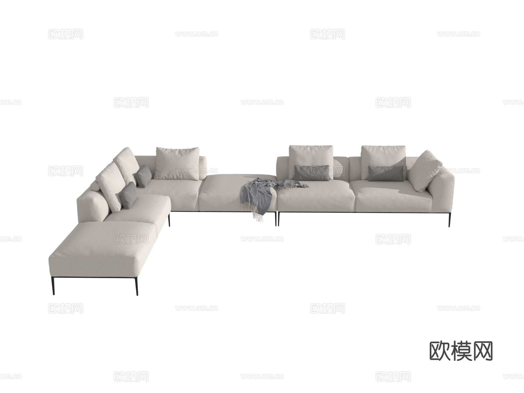 B&B 转角沙发3d模型下载