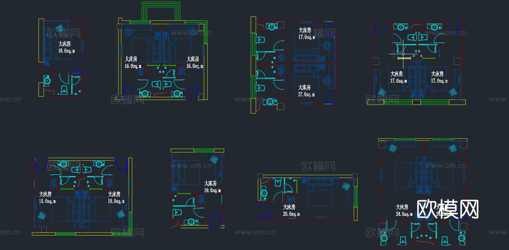 酒店空间设计CAD图库
