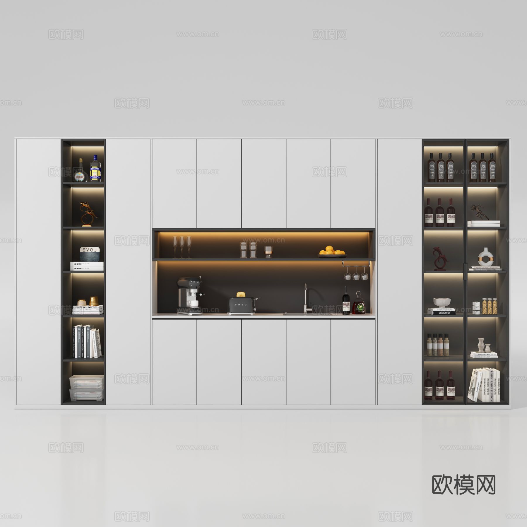 现代酒柜3d模型