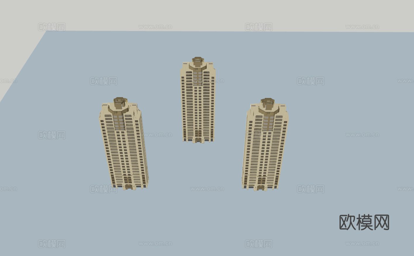 新古典高层公寓楼su模型下载（渲染图5）