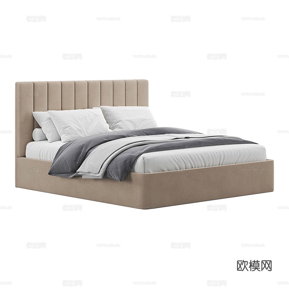 双人床3d模型下载