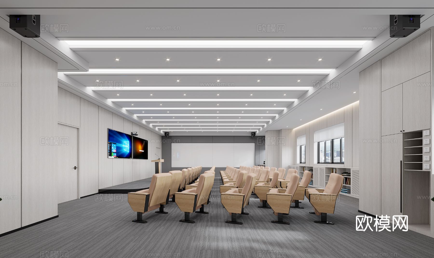 现代教室效果图下载（渲染图3）