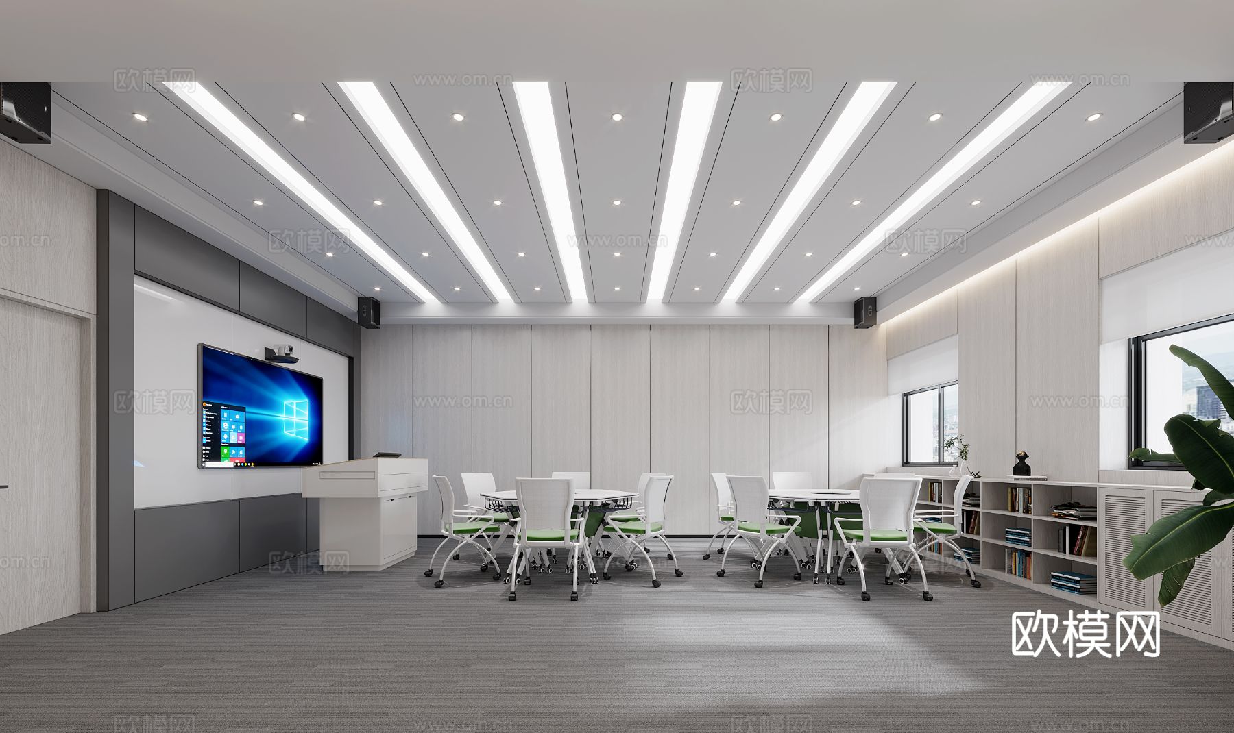 现代教室效果图下载（渲染图2）