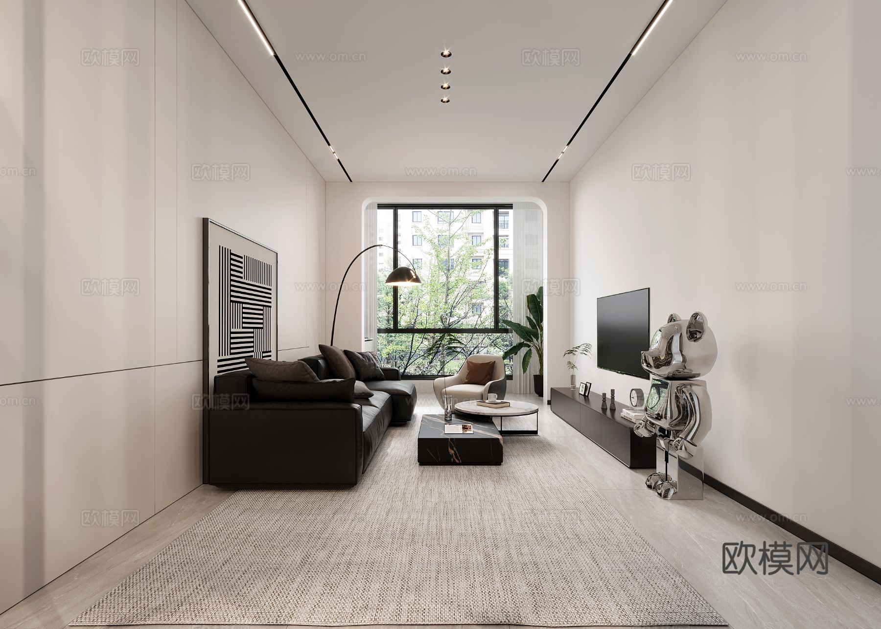 现代家装自建房效果图下载（渲染图4）