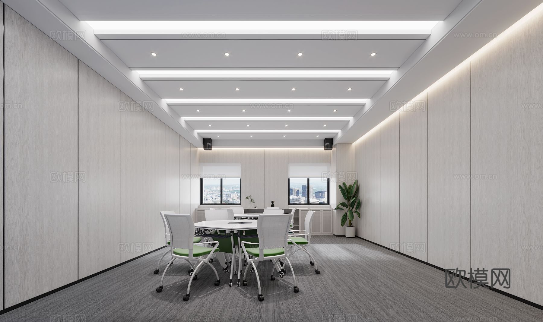现代教室效果图下载（渲染图4）