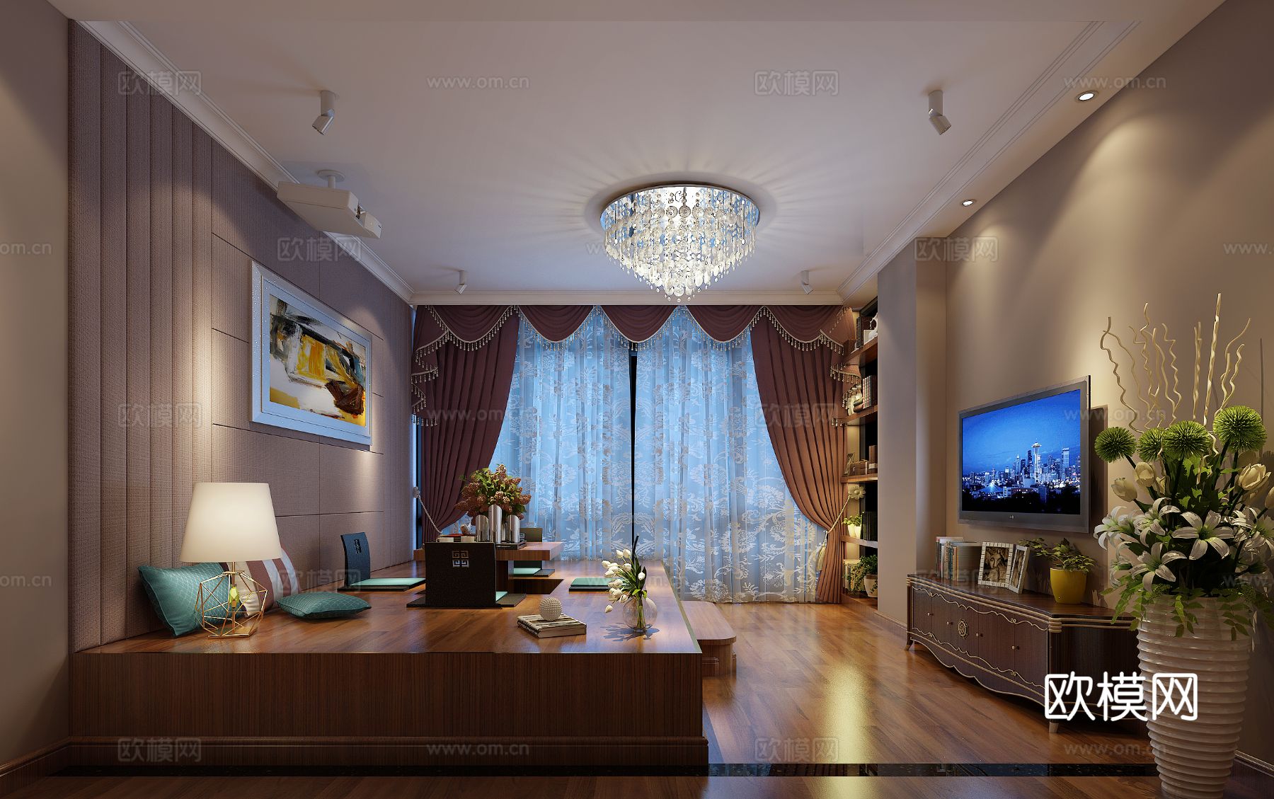 300平方现代欧式豪宅效果图下载（渲染图3）