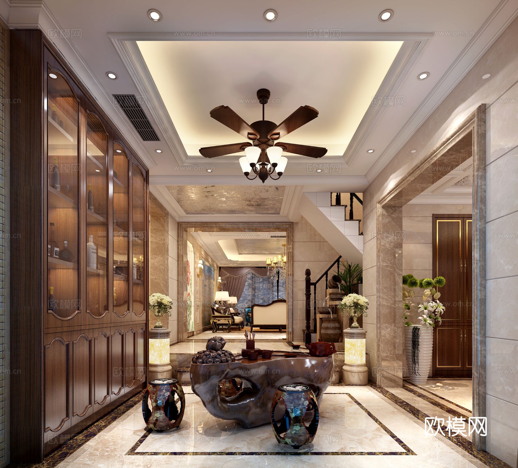 300平方现代欧式豪宅效果图下载（渲染图7）