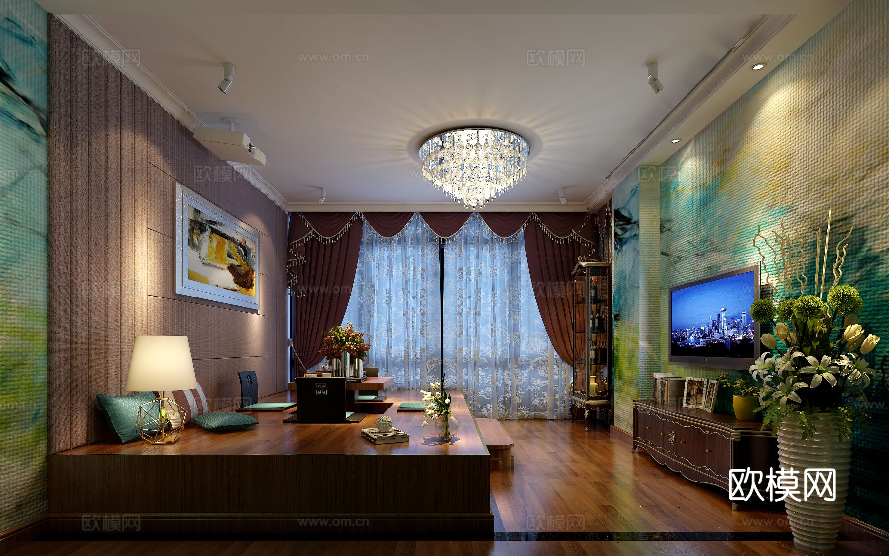 300平方现代欧式豪宅效果图下载（渲染图2）