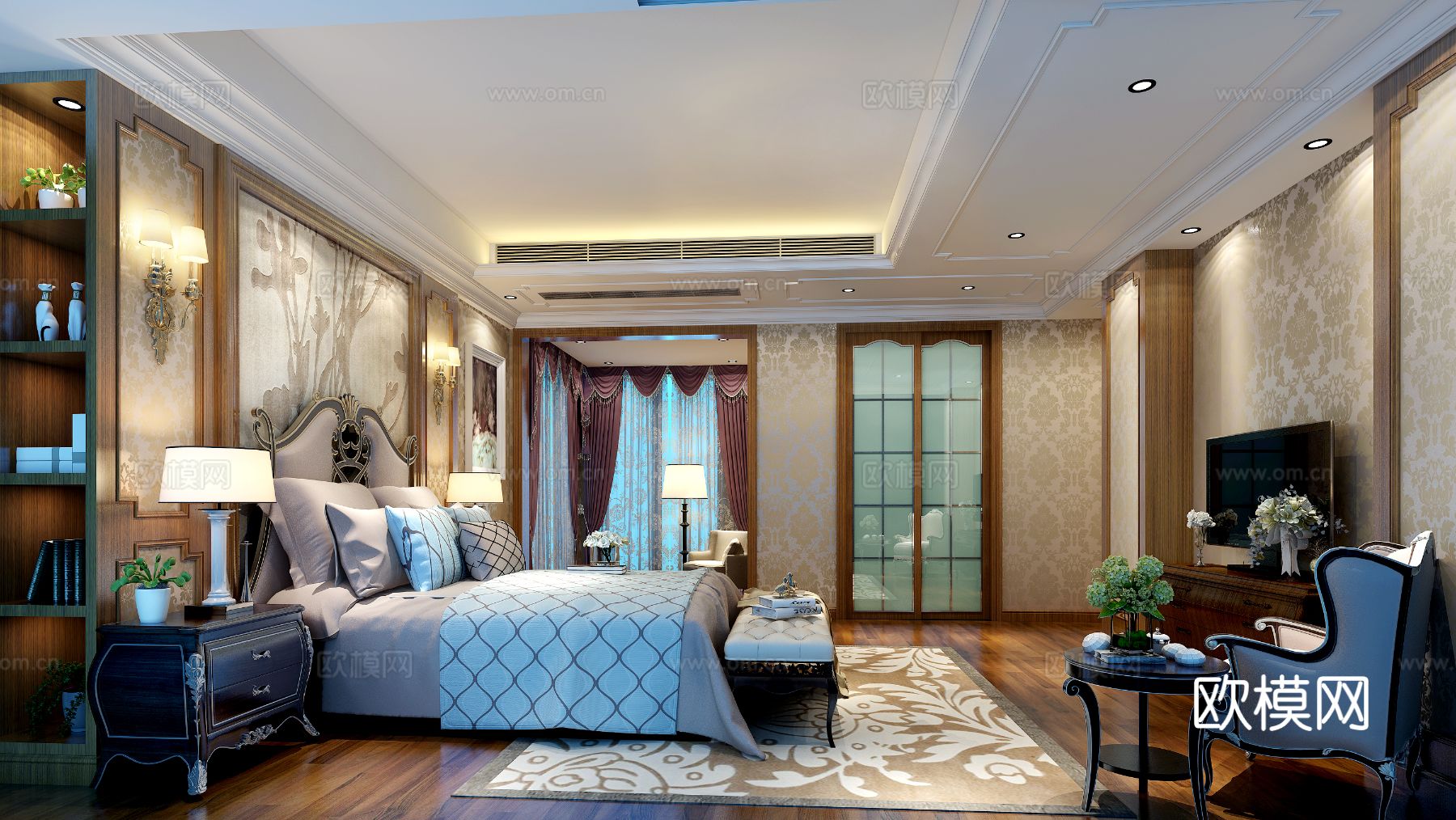 300平方现代欧式豪宅效果图下载（渲染图4）