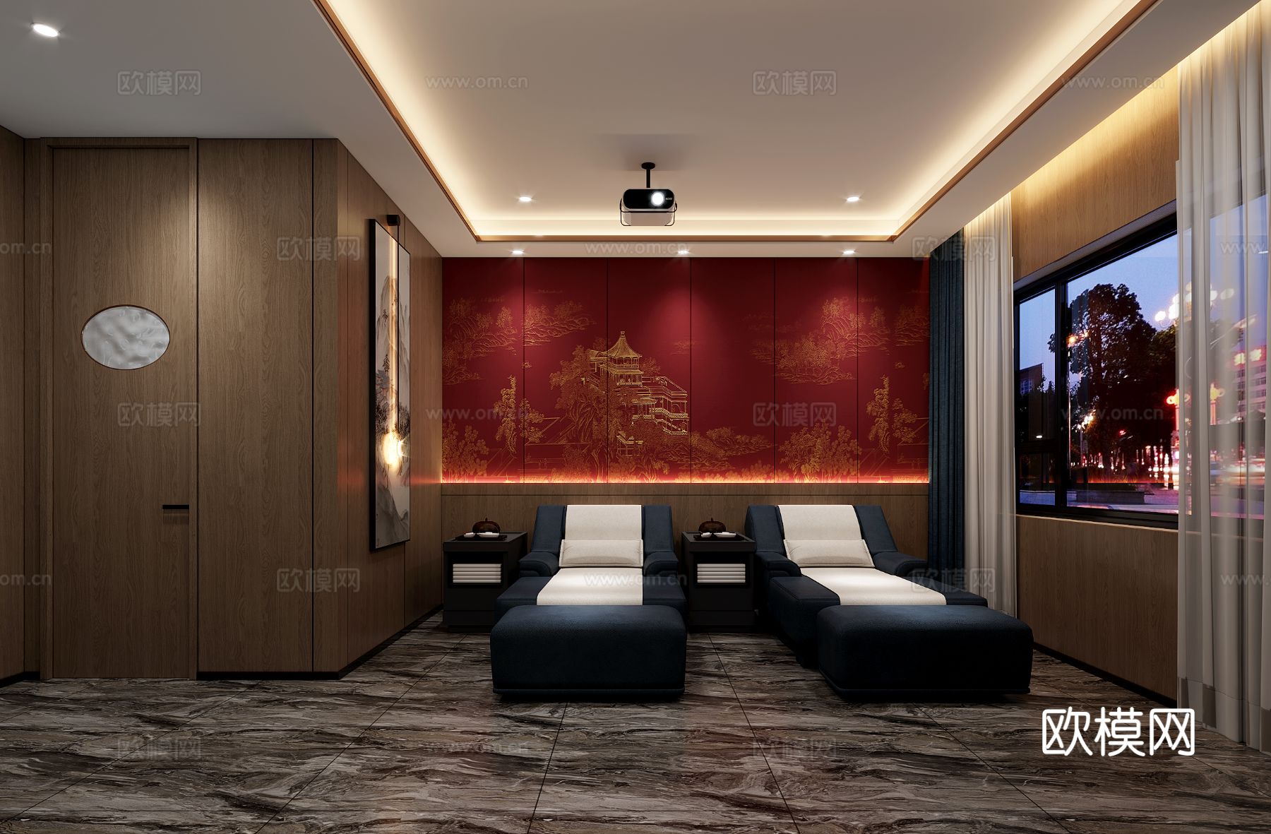 现代足浴店装修效果图下载（渲染图4）