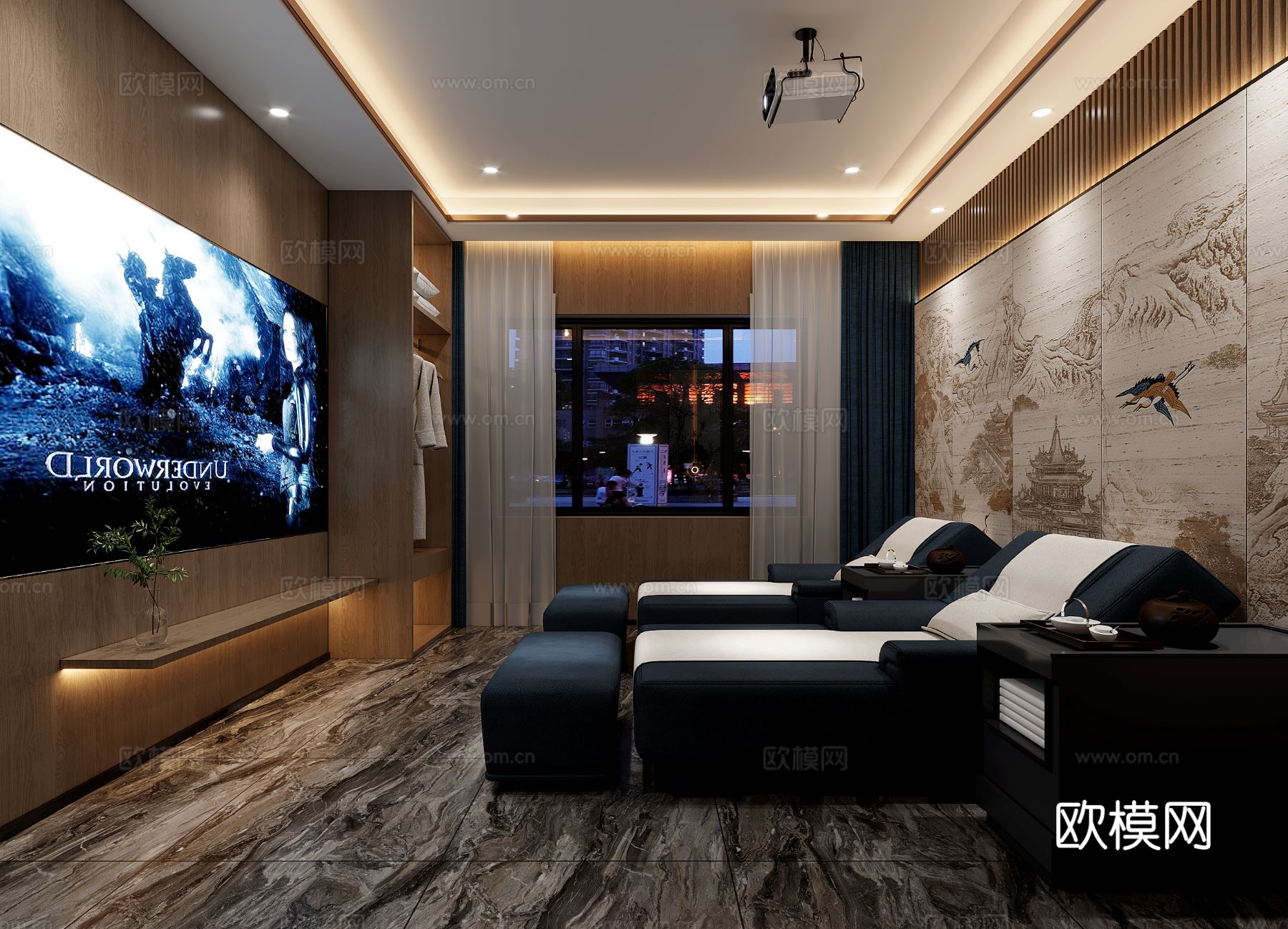 现代足浴店装修效果图下载（渲染图12）