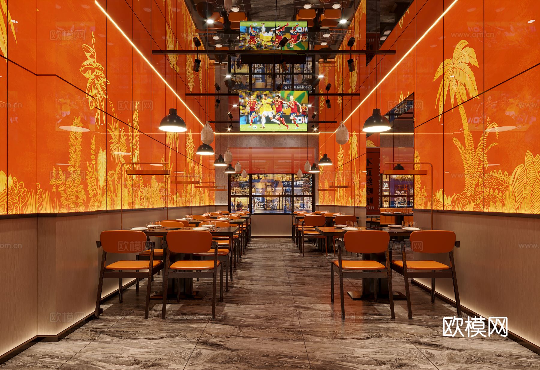 现代烤肉店装修效果图下载（渲染图5）