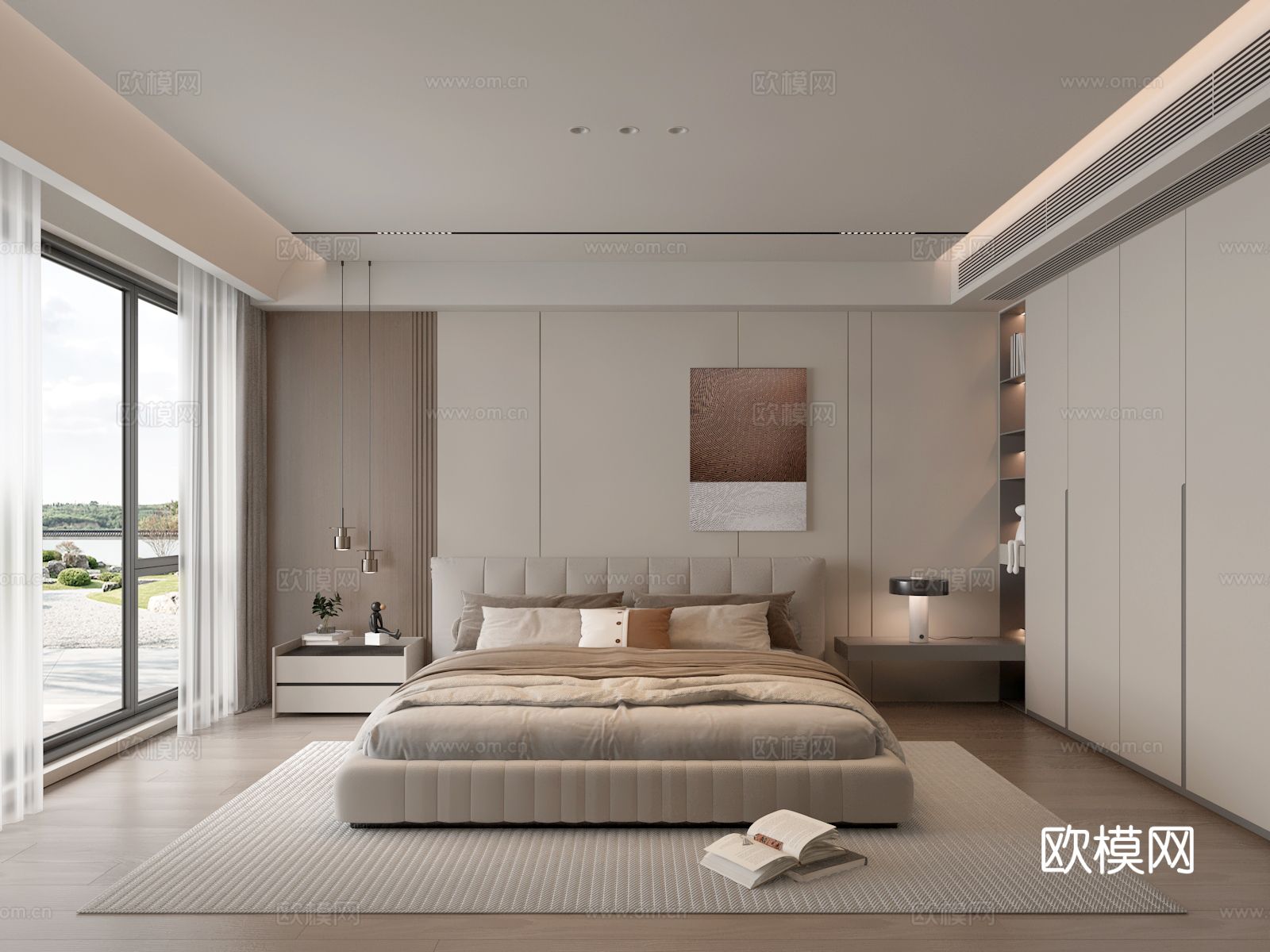 现代卧室3d模型下载