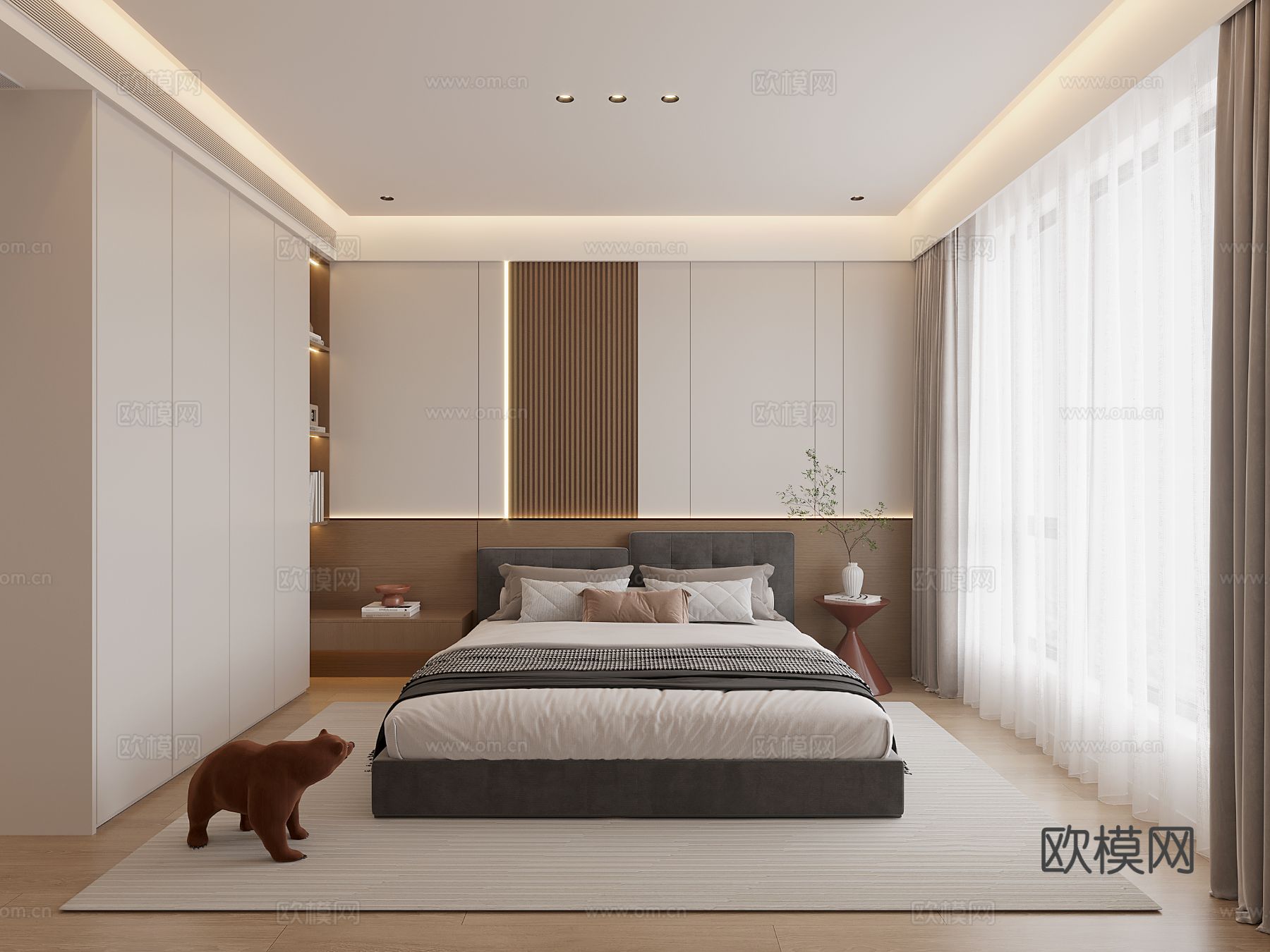 现代大平层家装 全景图 装修效果图下载（渲染图5）