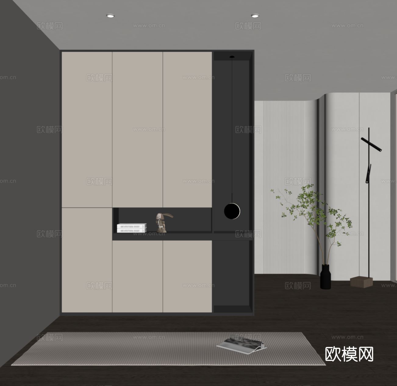 意式鞋柜 入户鞋柜su模型