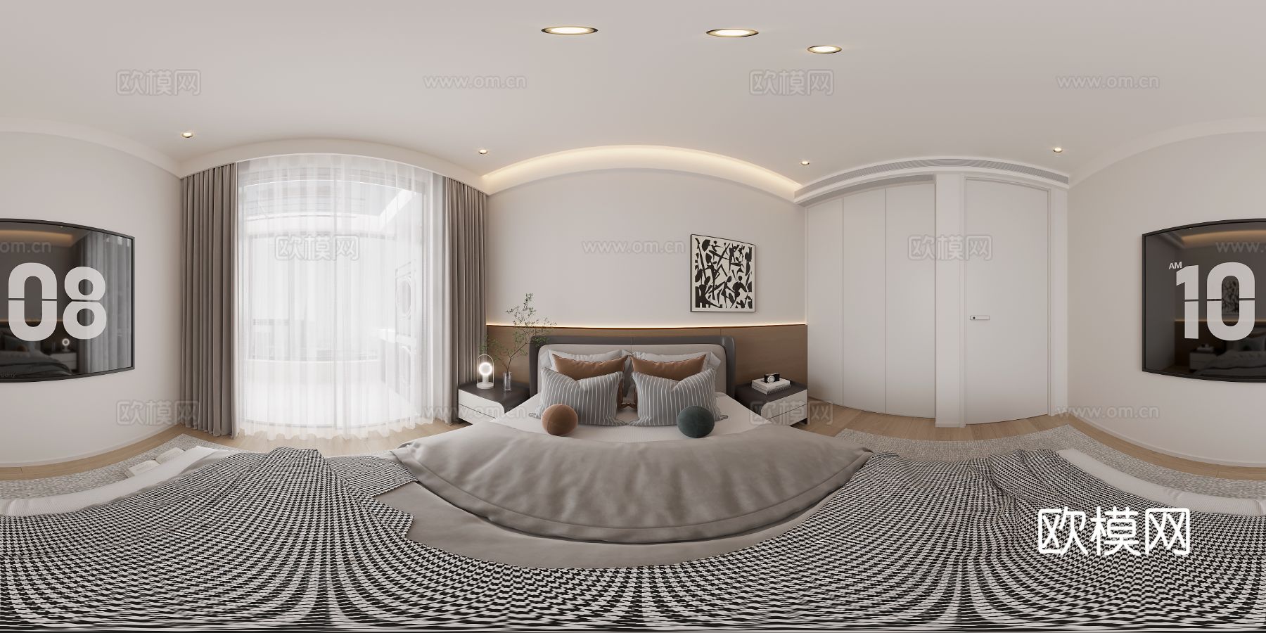 现代大平层家装 全景图 装修效果图下载（渲染图6）