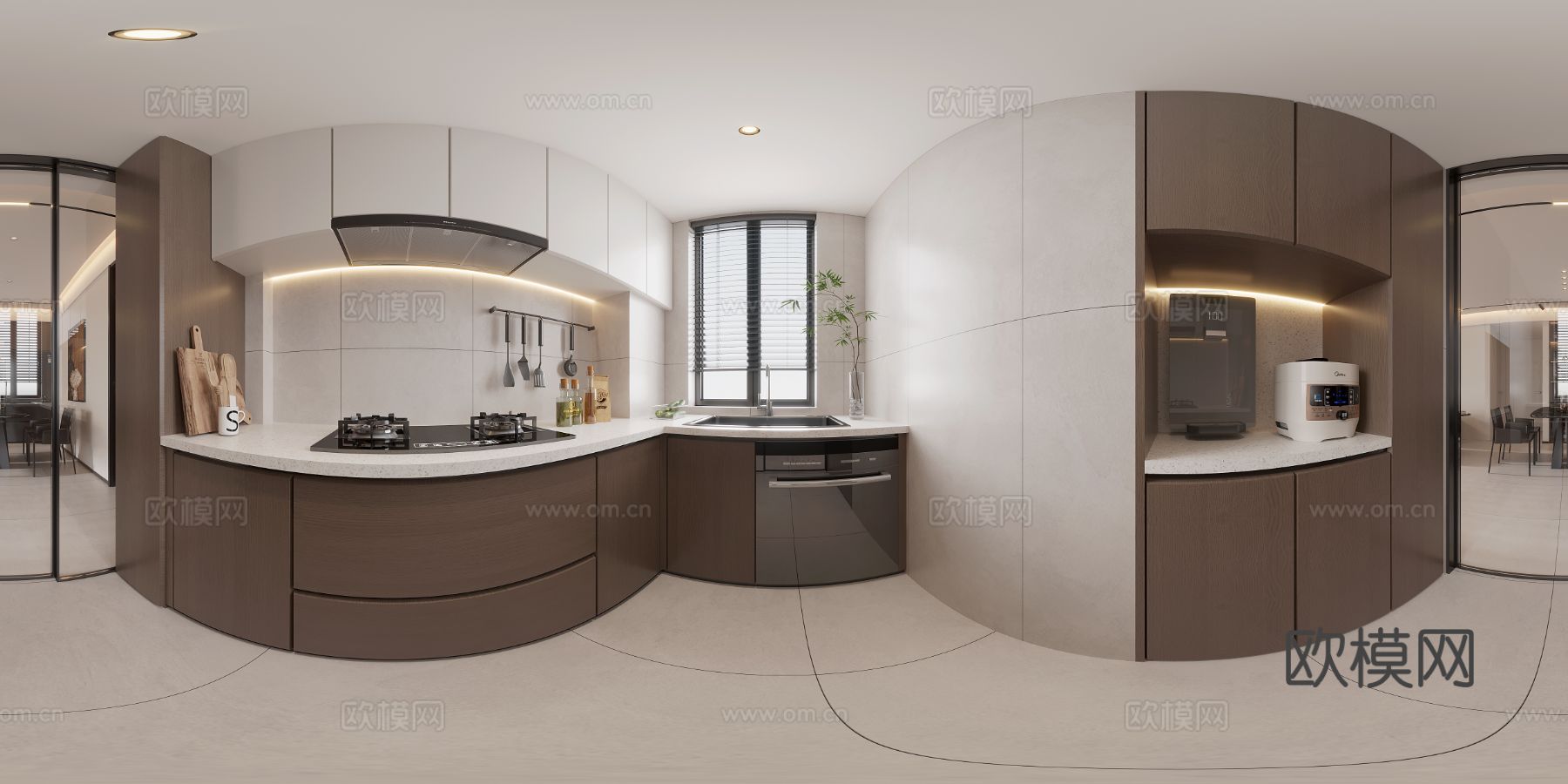 现代大平层家装 全景图 装修效果图下载（渲染图4）